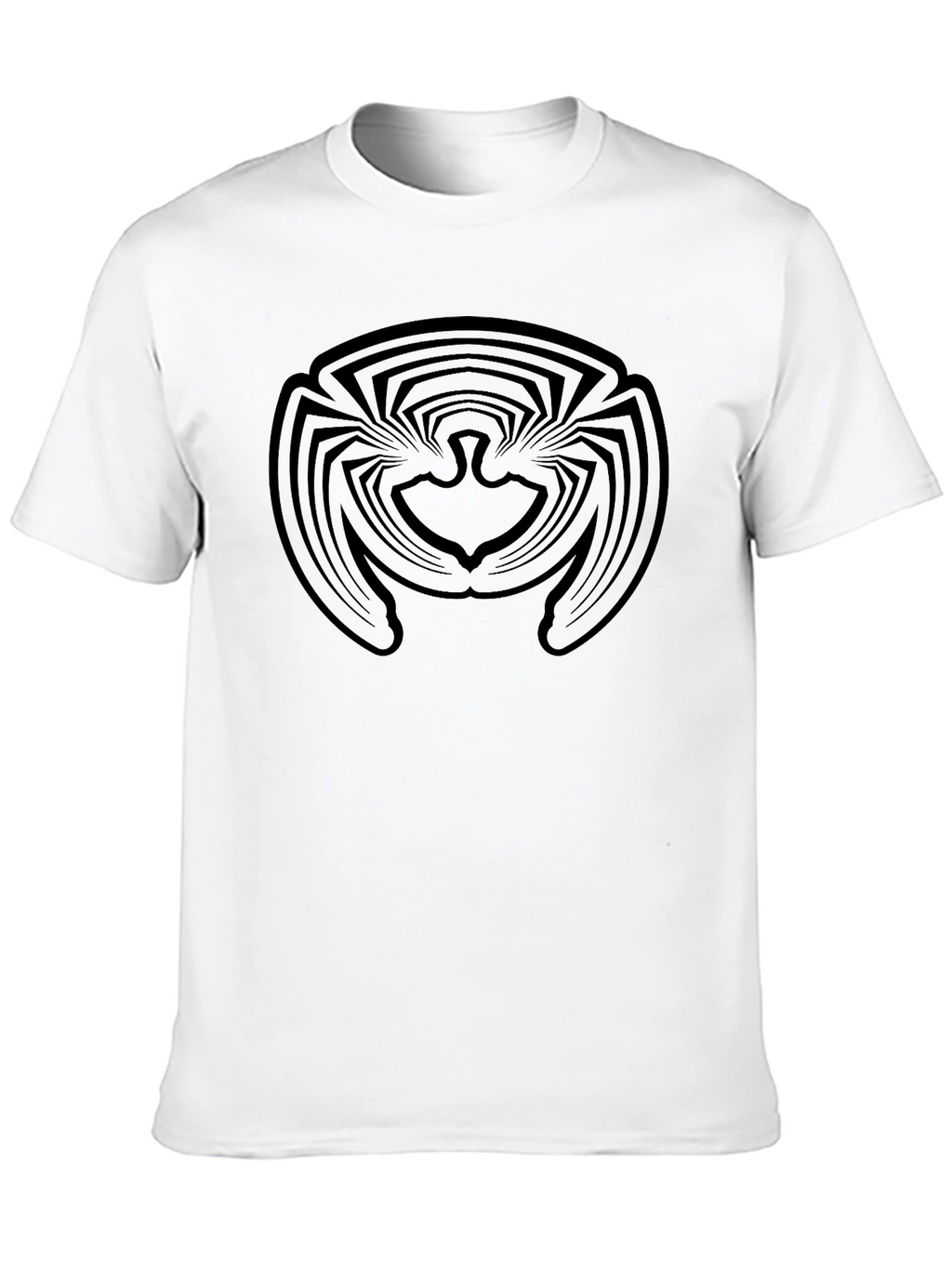 Abstract Bird Graphic Black T-Shirt