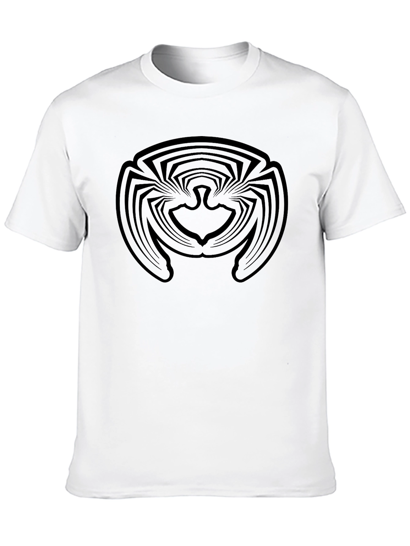 Abstract Bird Graphic Black T-Shirt