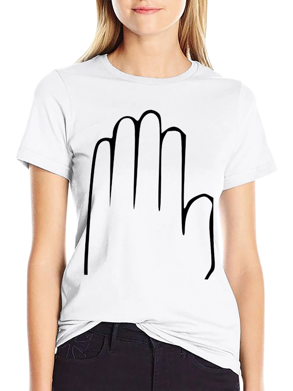 Black T-Shirt with Hand Graphic