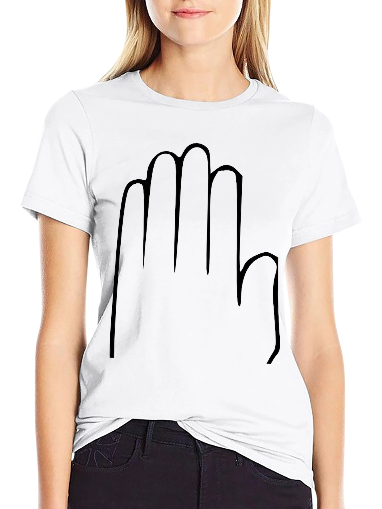 Black T-Shirt with Hand Graphic
