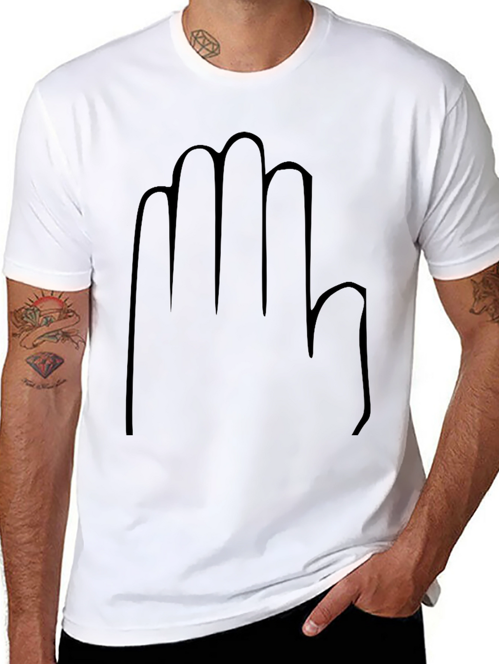 Black T-Shirt with Hand Graphic