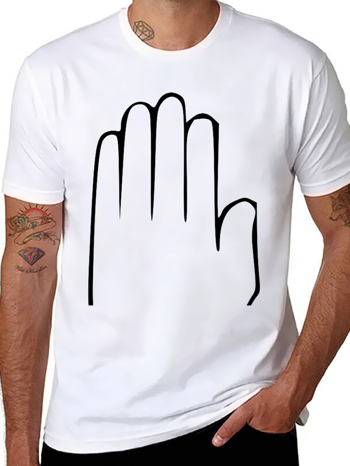 Black T-Shirt with Hand Graphic