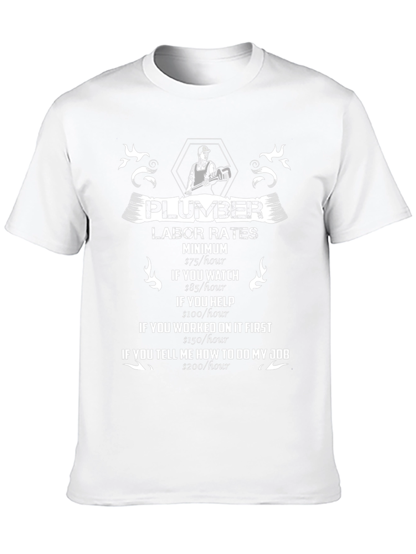 Plumber Labor Rate Funny T-Shirt