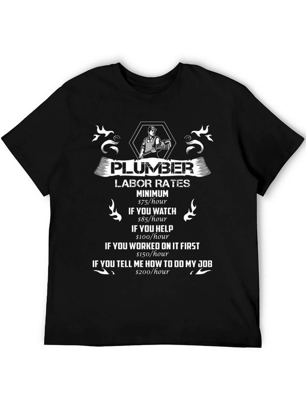 Plumber Labor Rate Funny T-Shirt
