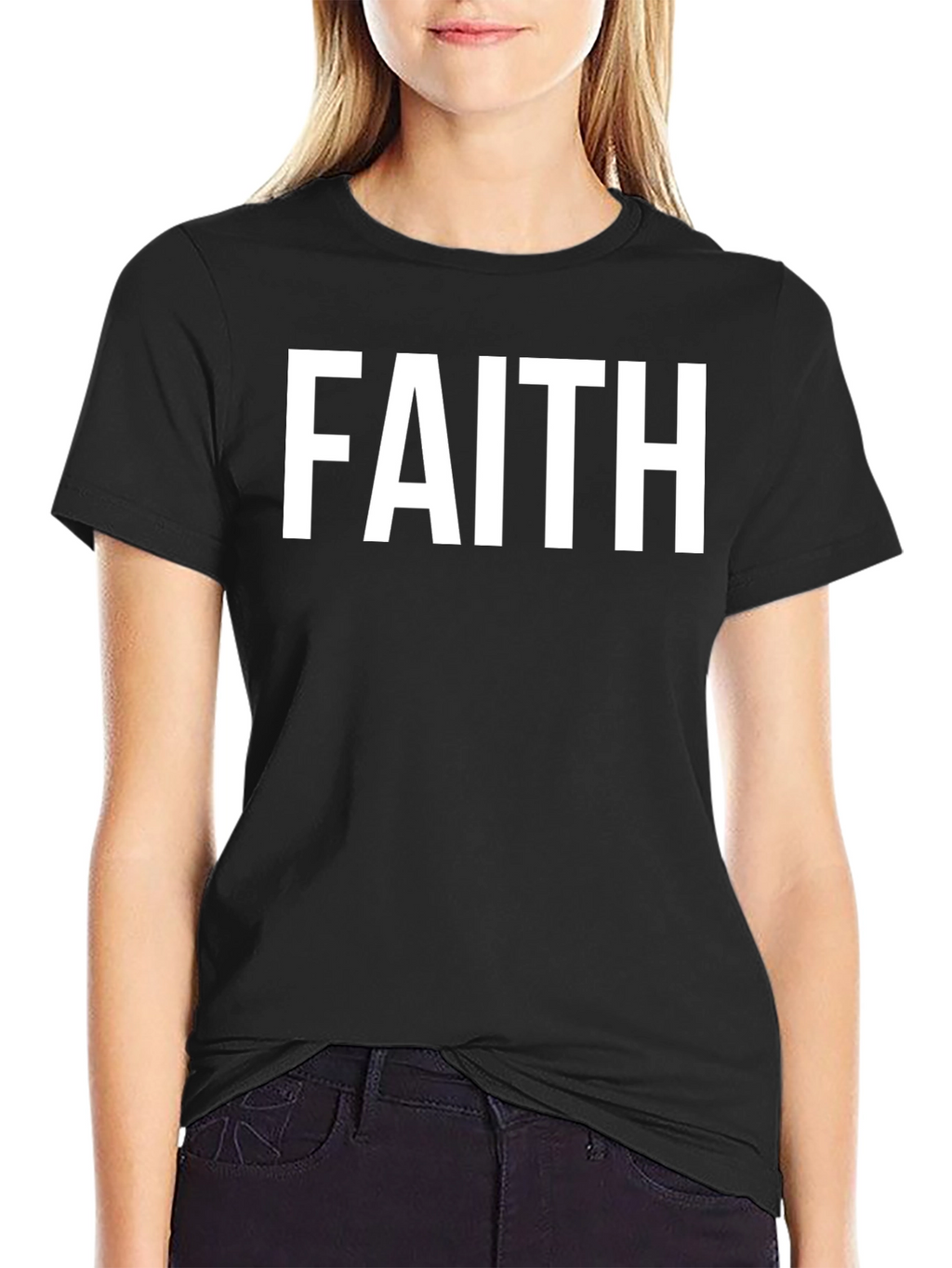 Faith Statement Graphic Tee - Classic Black