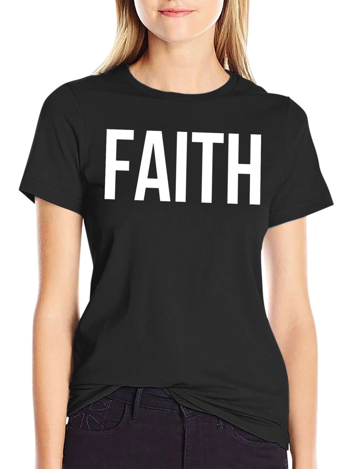 Faith Statement Graphic Tee - Classic Black