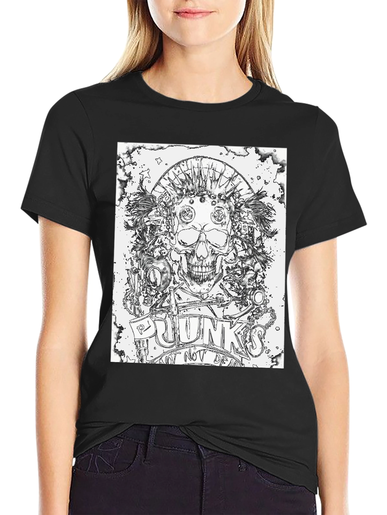 Punk Skull Graphic Tee - Punks Not Dead