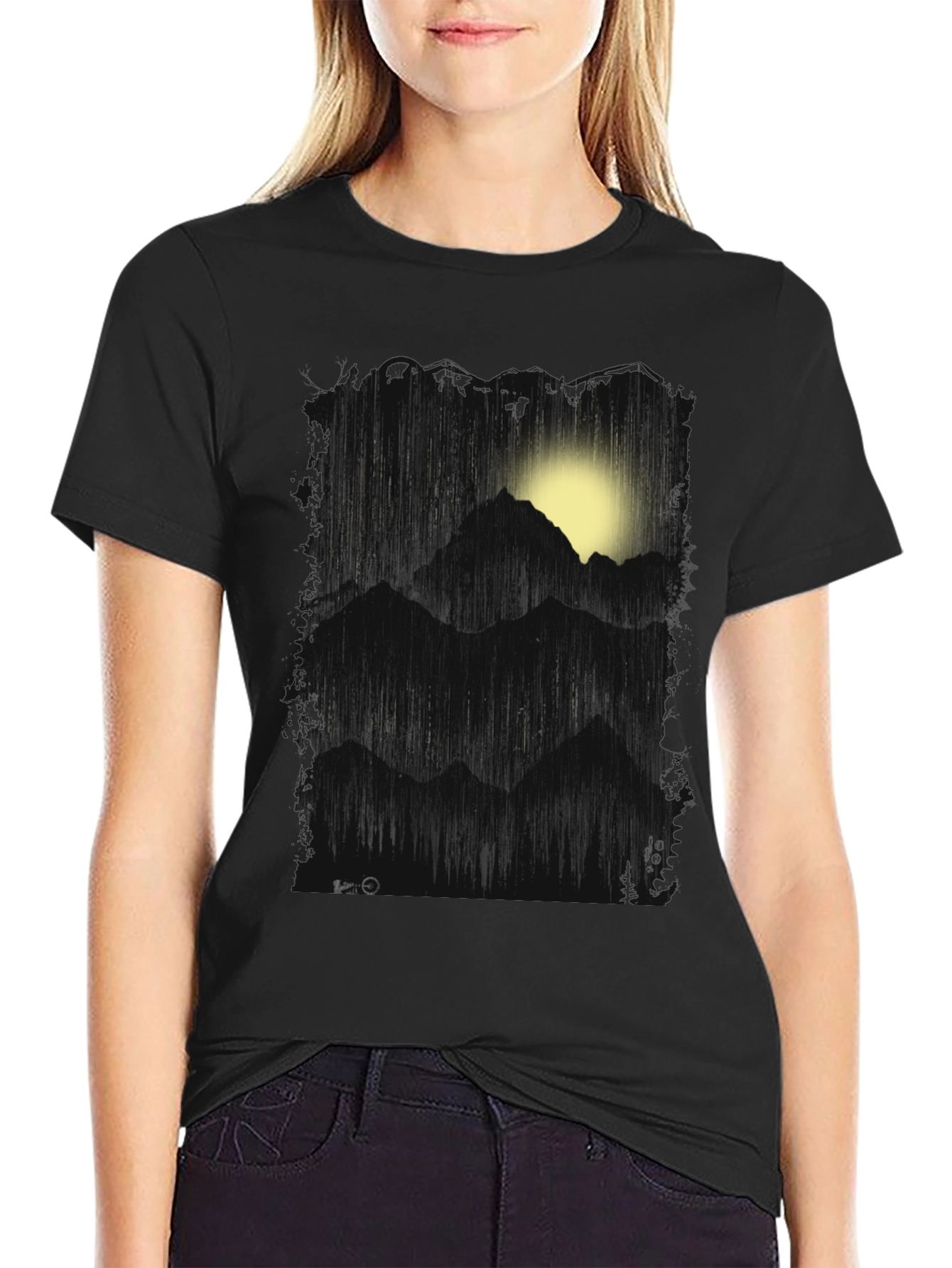 Mountain Peak Black T-Shirt - Nature Graphic Tee