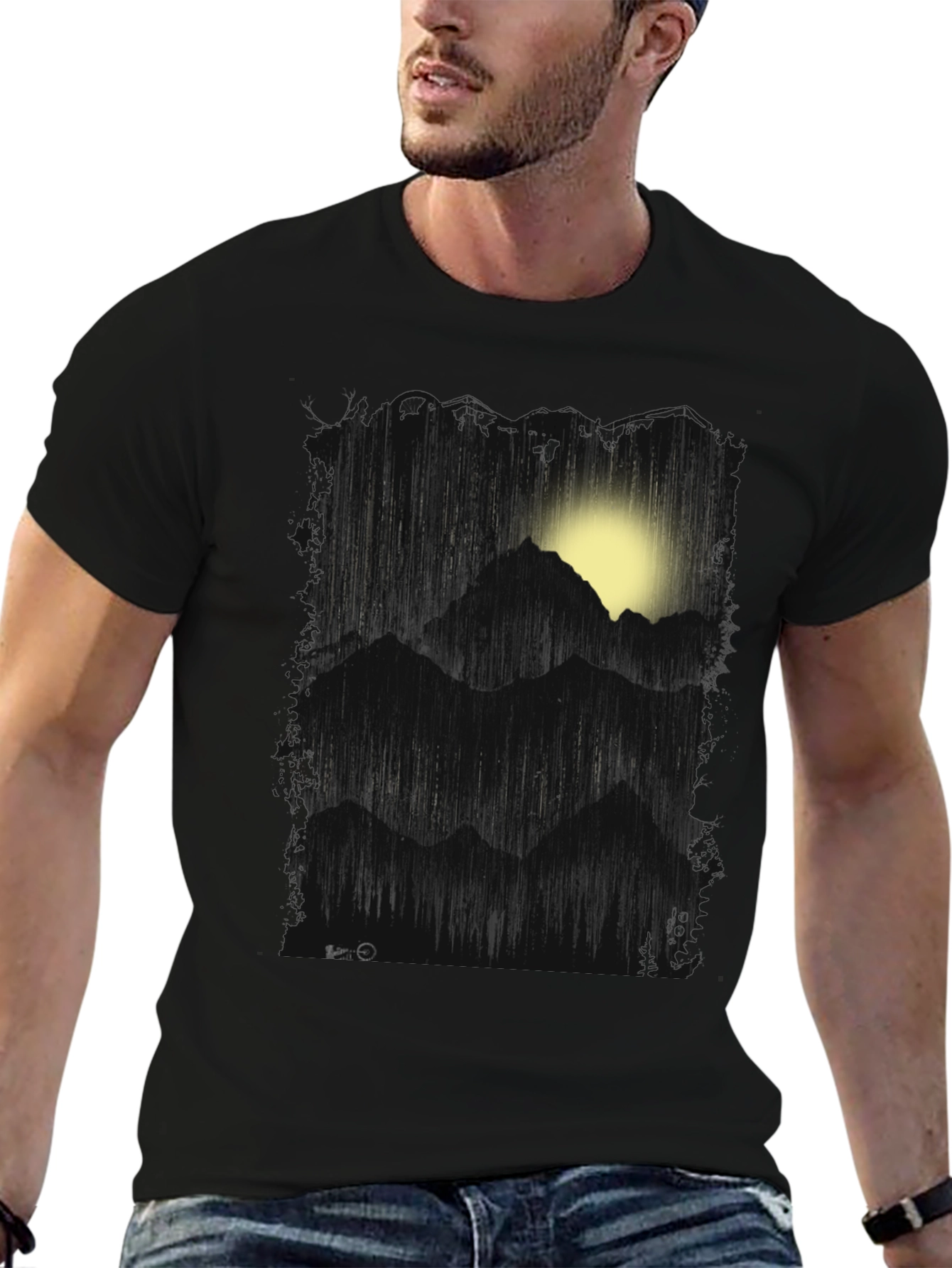 Mountain Peak Black T-Shirt - Nature Graphic Tee