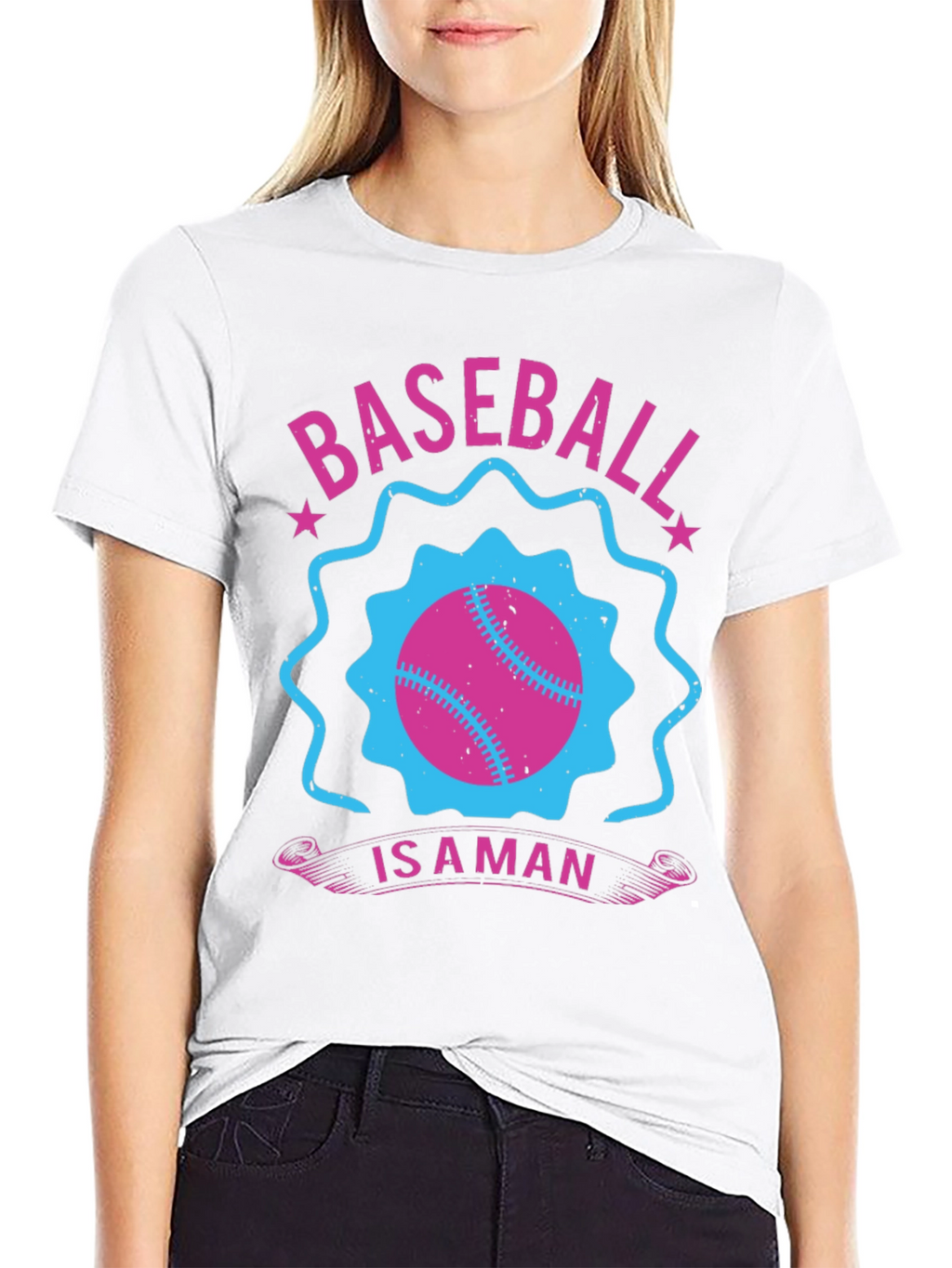 Baseball Is A Man Black T-Shirt