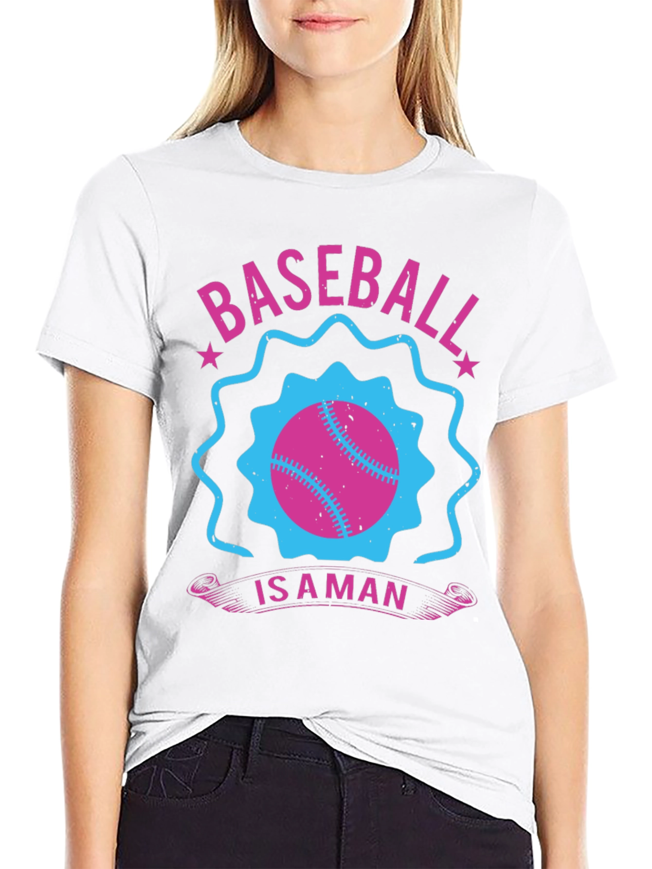 Baseball Is A Man Black T-Shirt