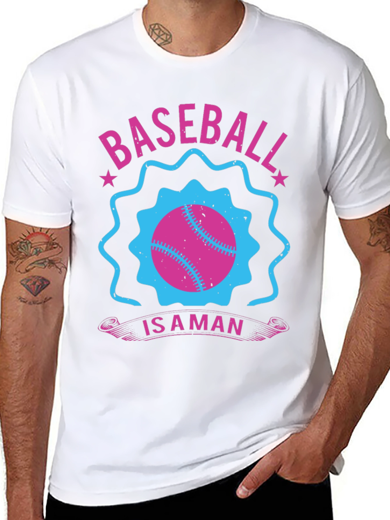 Baseball Is A Man Black T-Shirt