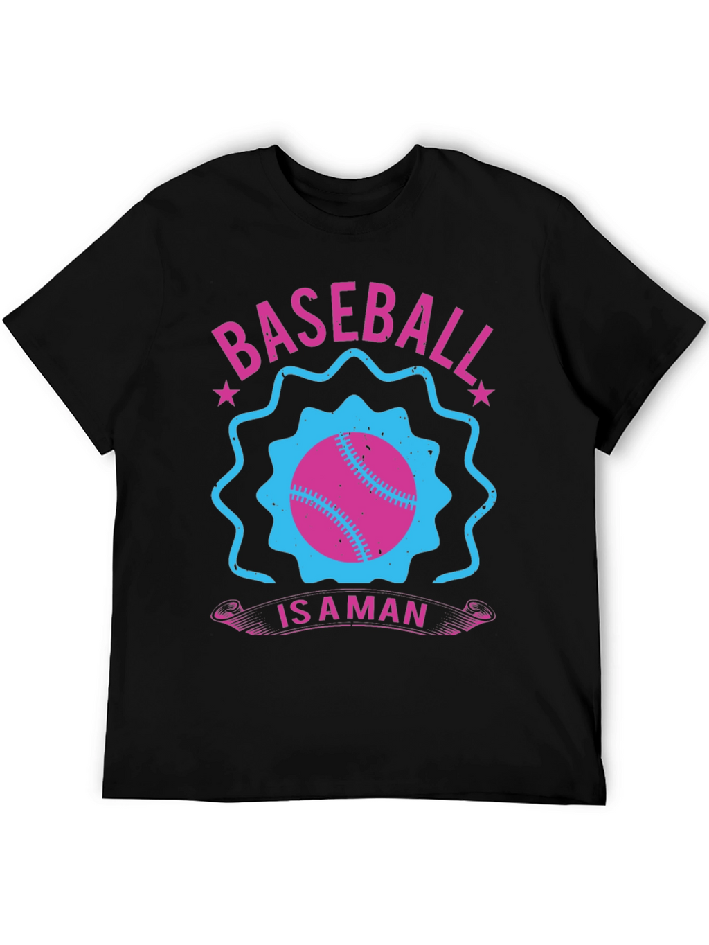 Baseball Is A Man Black T-Shirt