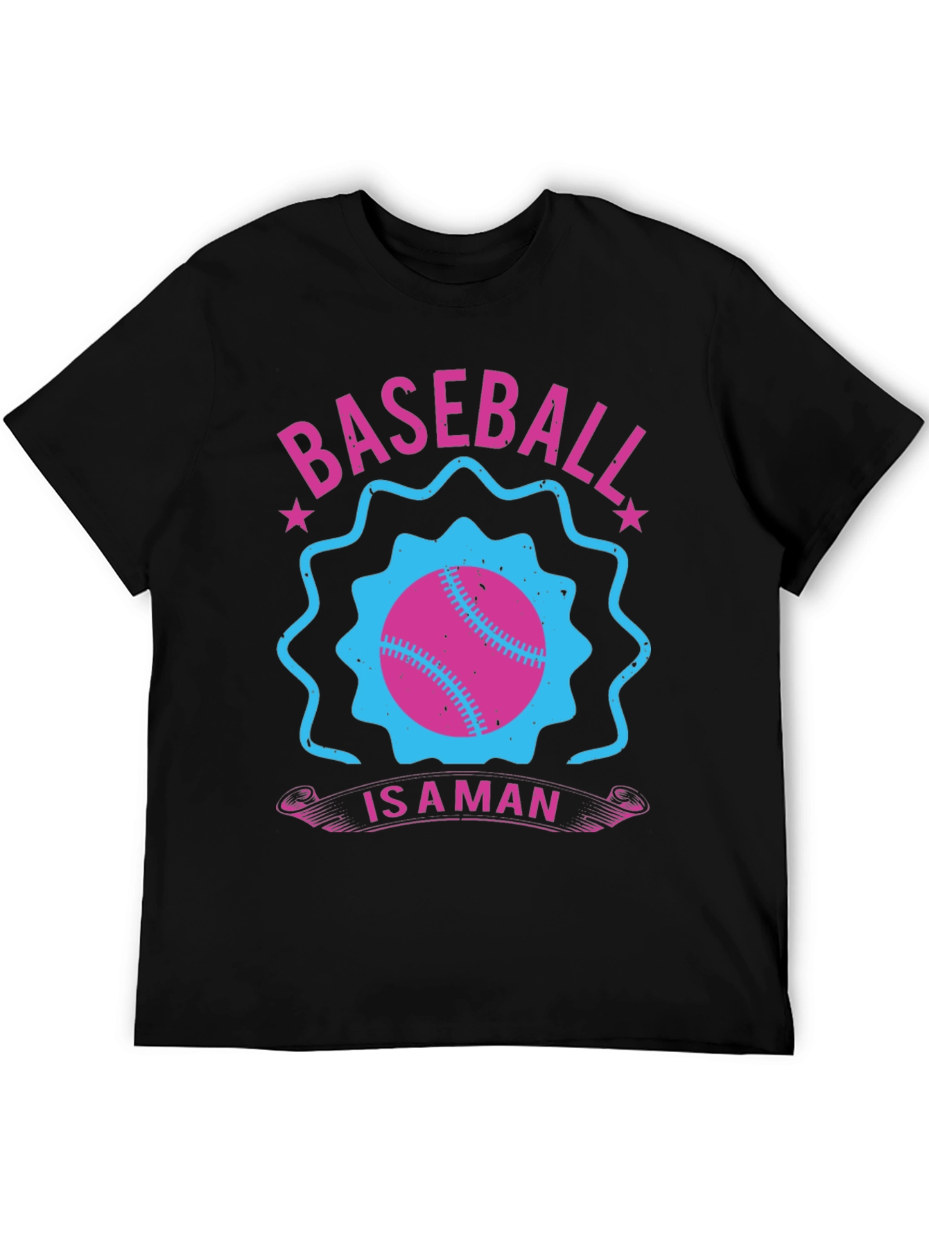 Baseball Is A Man Black T-Shirt
