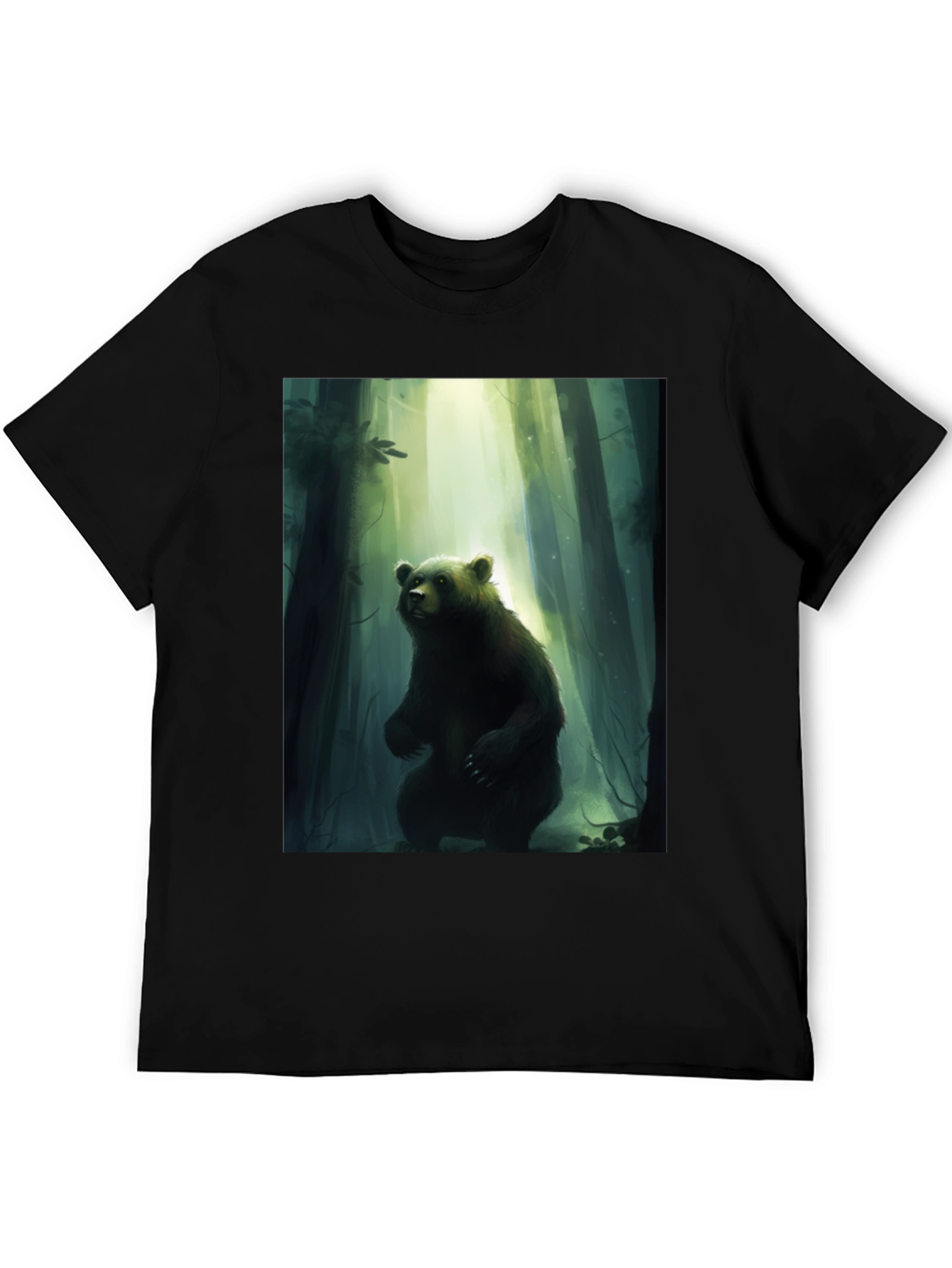 Bear Forest Graphic Tee - Mens Black T-Shirt