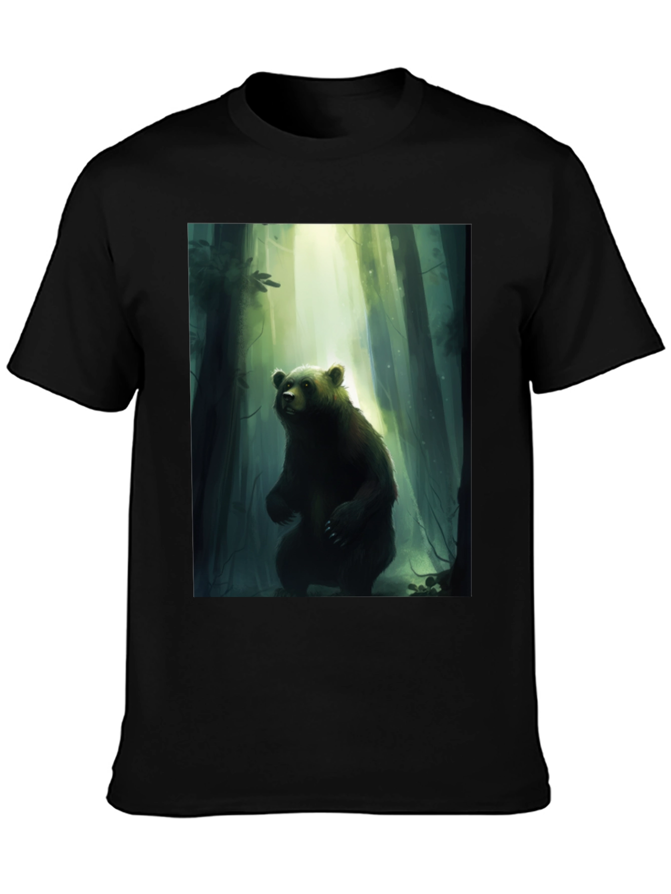 Bear Forest Graphic Tee - Mens Black T-Shirt