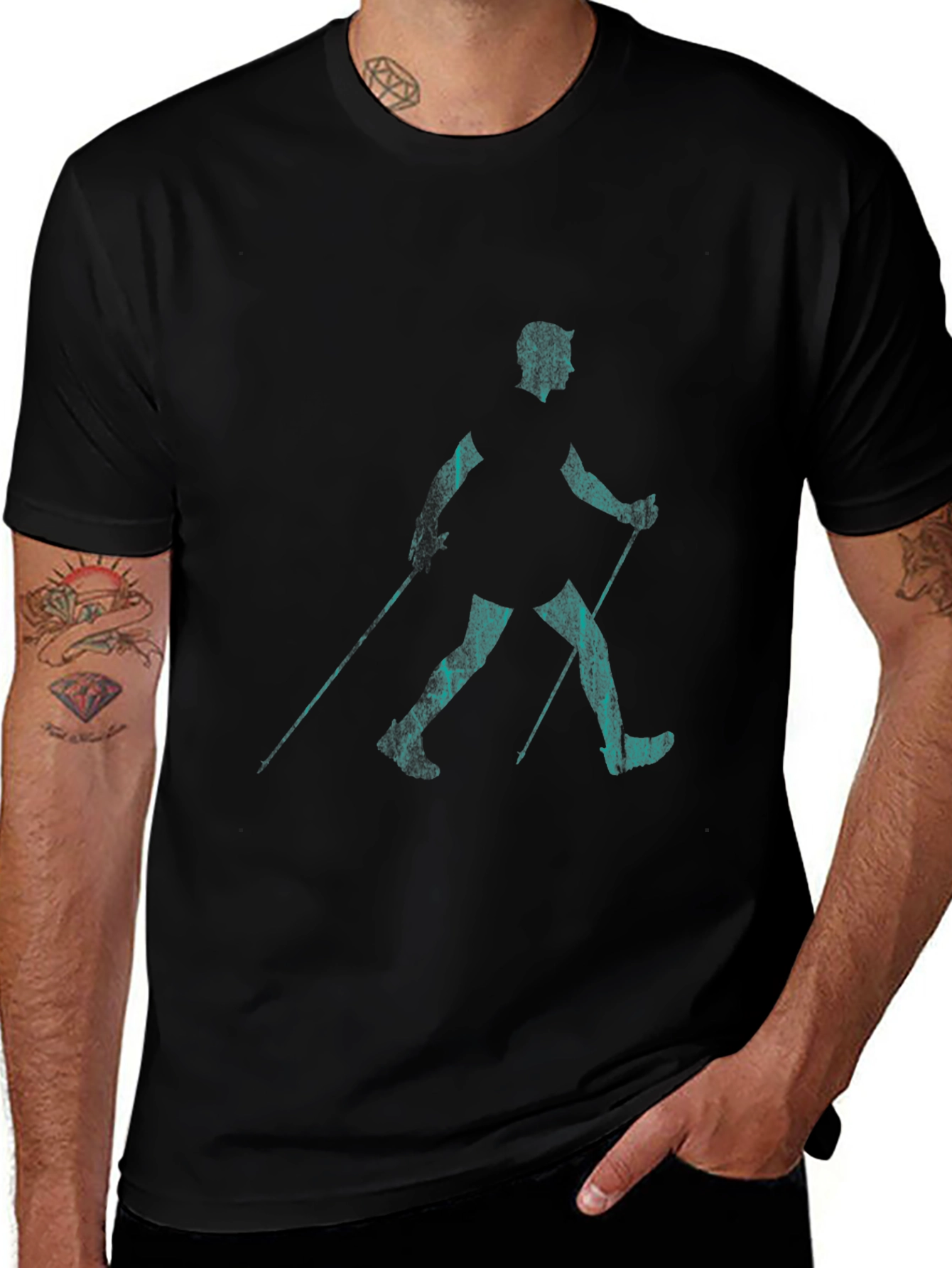 Nordic Walking Black T-Shirt