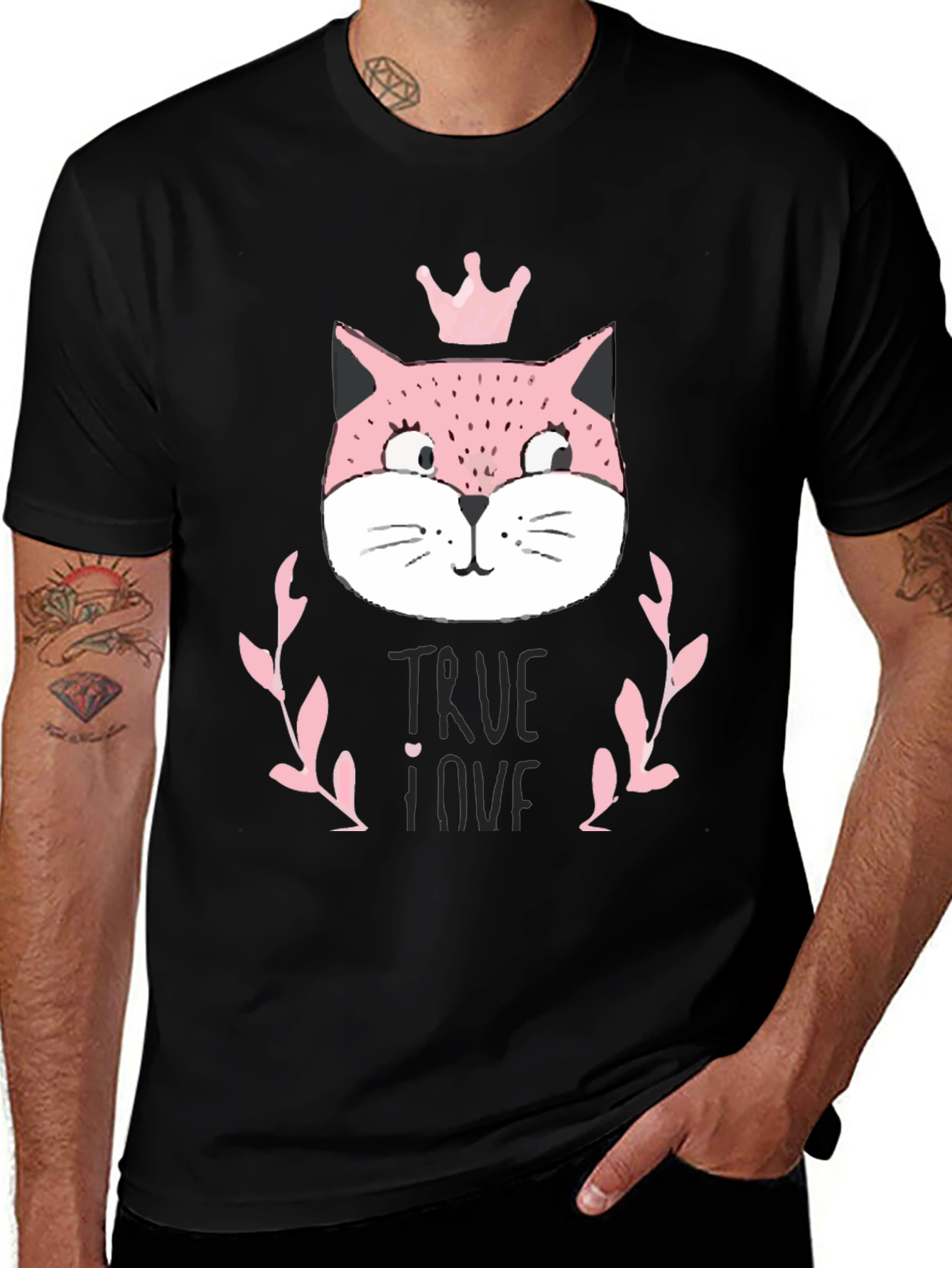 Cute Pink Cat Princess T-Shirt - True Love