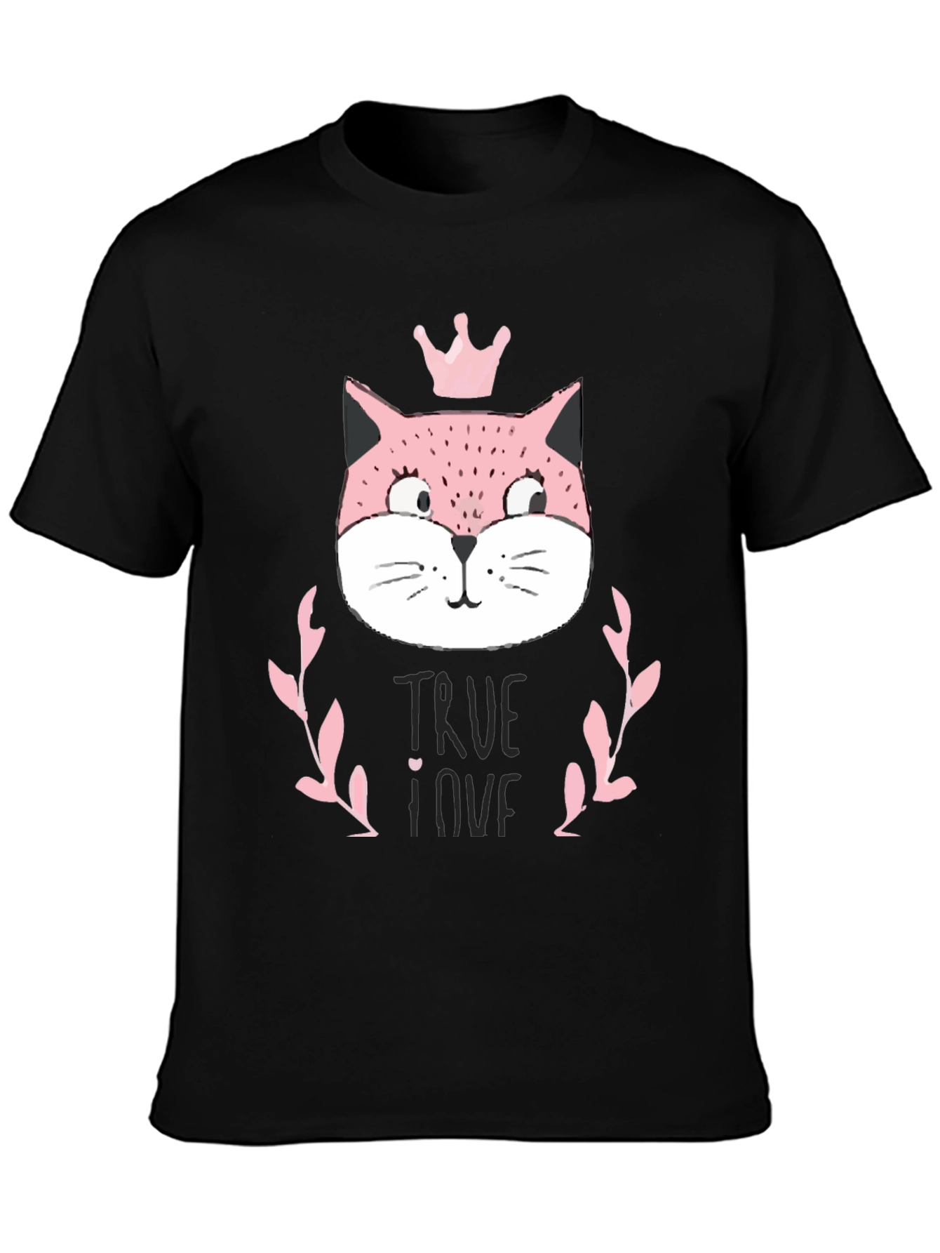 Cute Pink Cat Princess T-Shirt - True Love