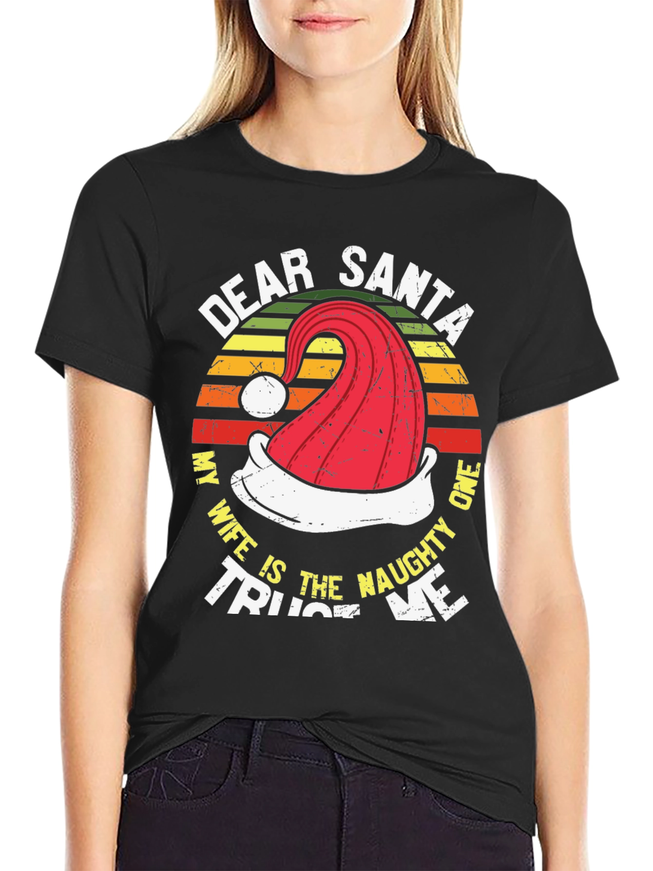 Dear Santa My Wife is the Naughty One Mens T-Shirt