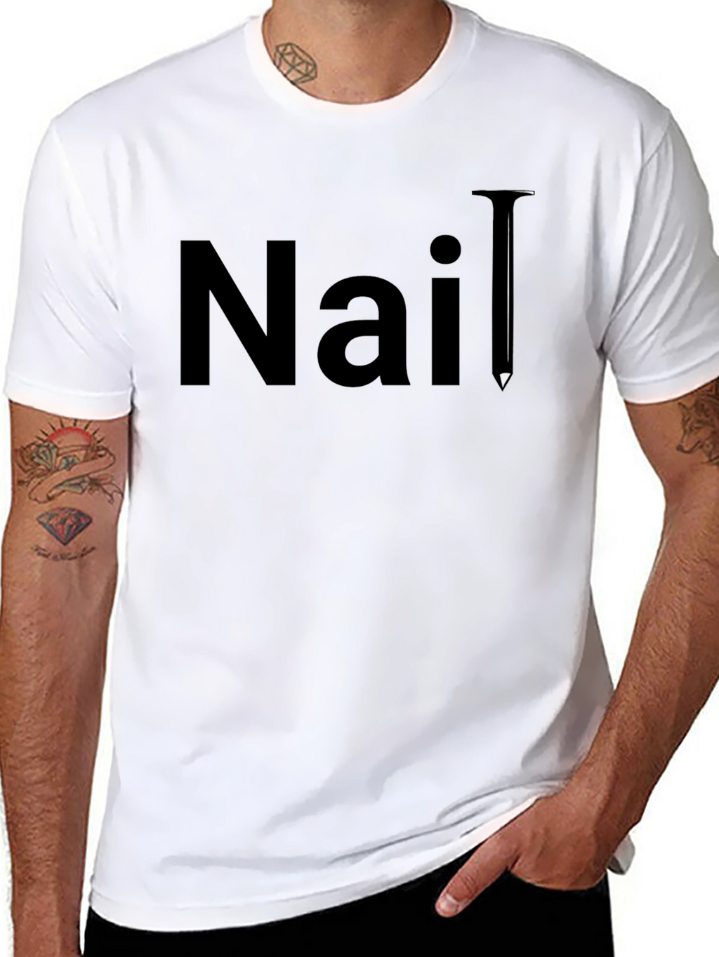 Nail T-Shirt - Classic Black Graphic Tee