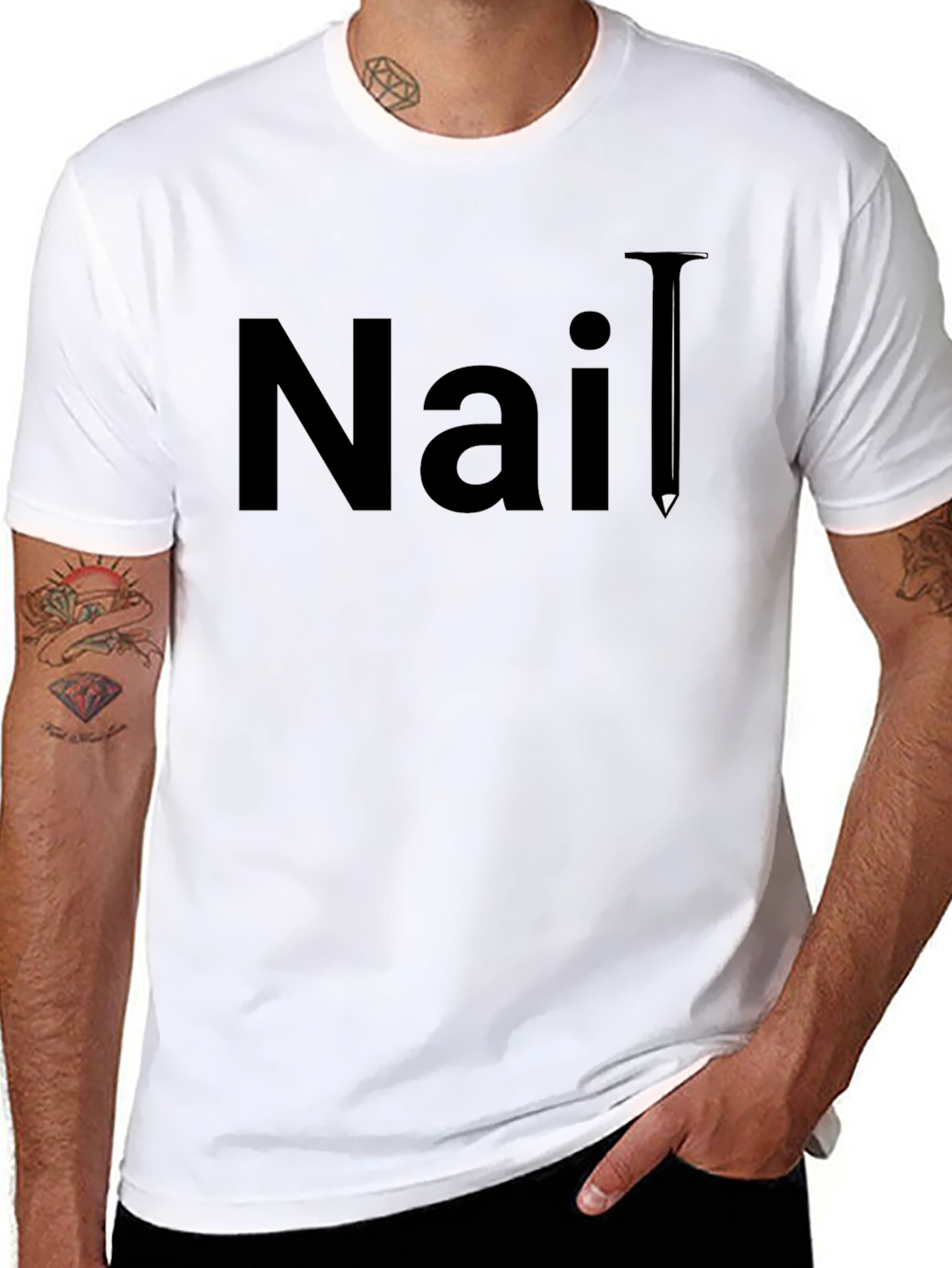 Nail T-Shirt - Classic Black Graphic Tee