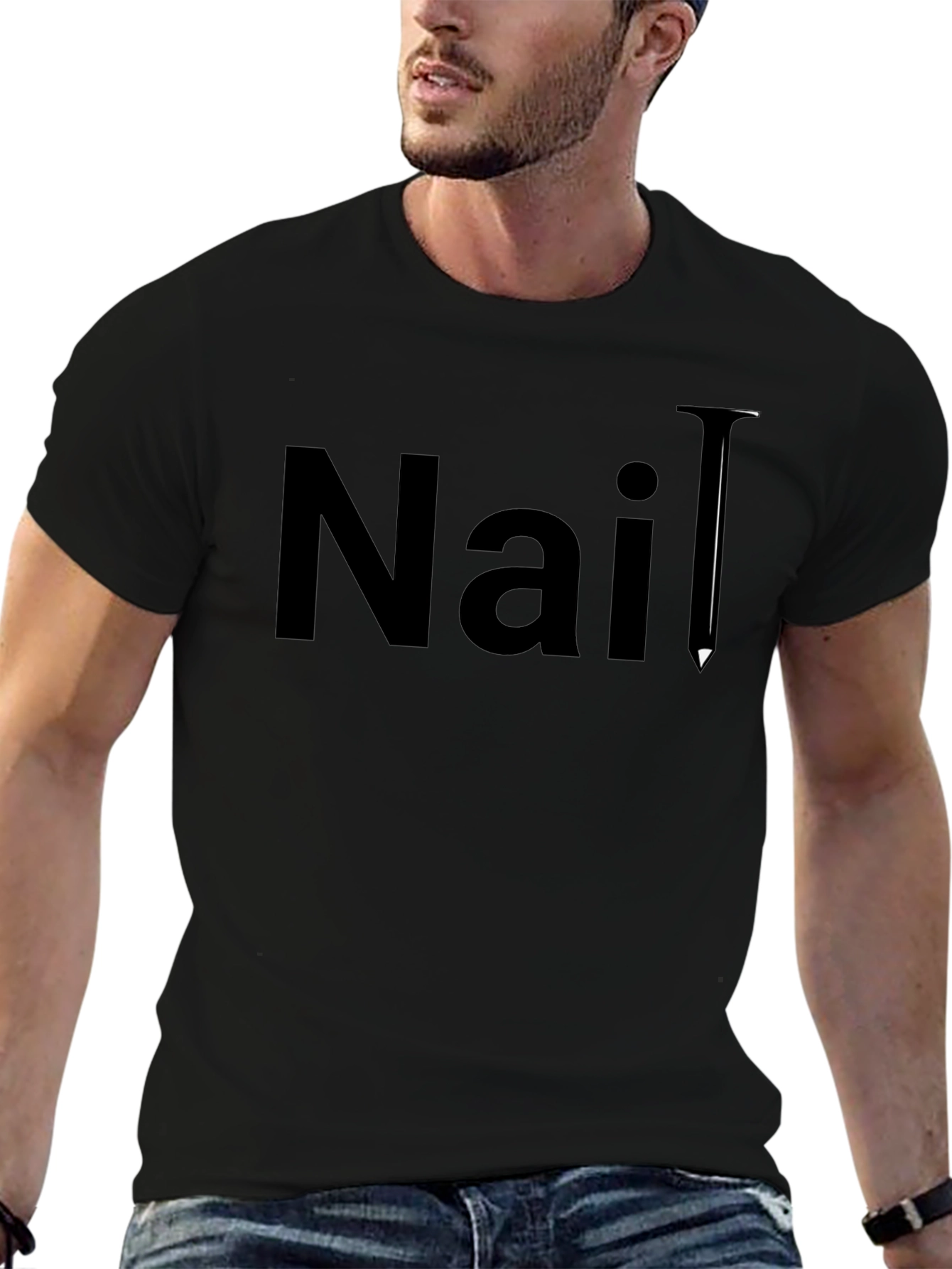 Nail T-Shirt - Classic Black Graphic Tee