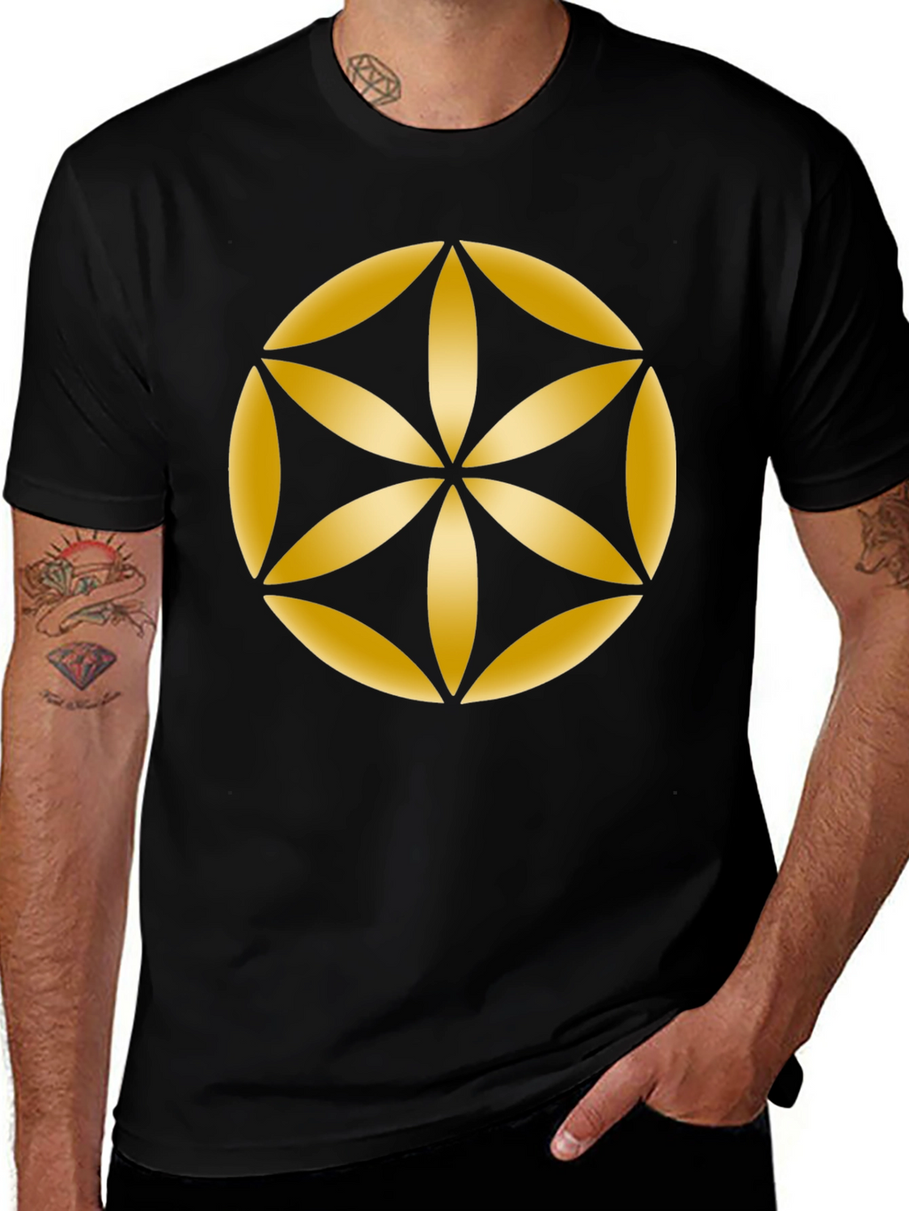 Geometric Flower of Life Graphic Tee