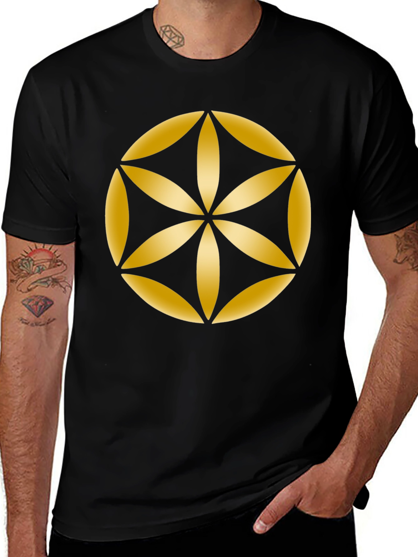 Geometric Flower of Life Graphic Tee