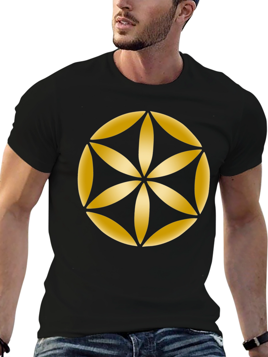Geometric Flower of Life Graphic Tee