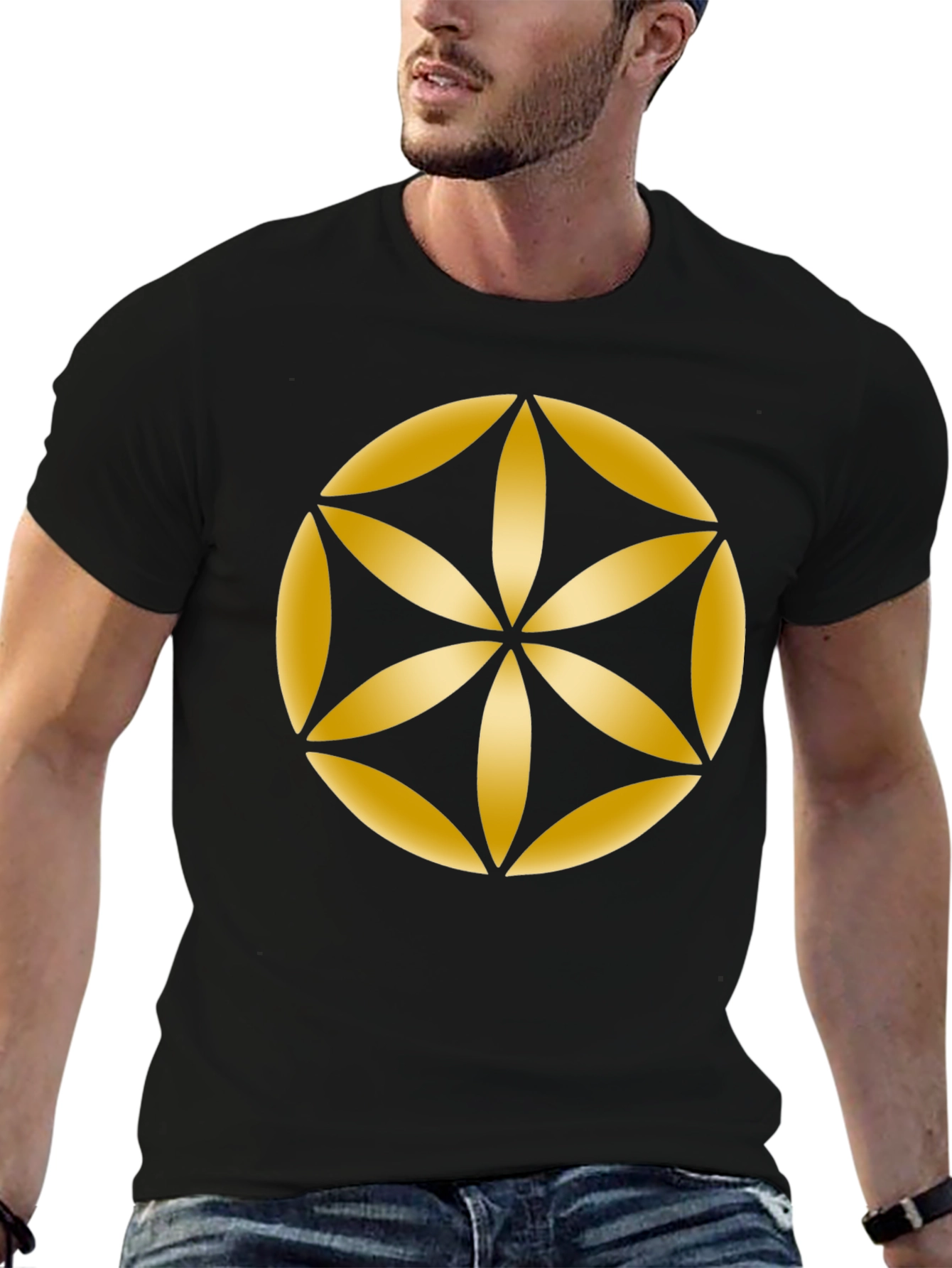Geometric Flower of Life Graphic Tee