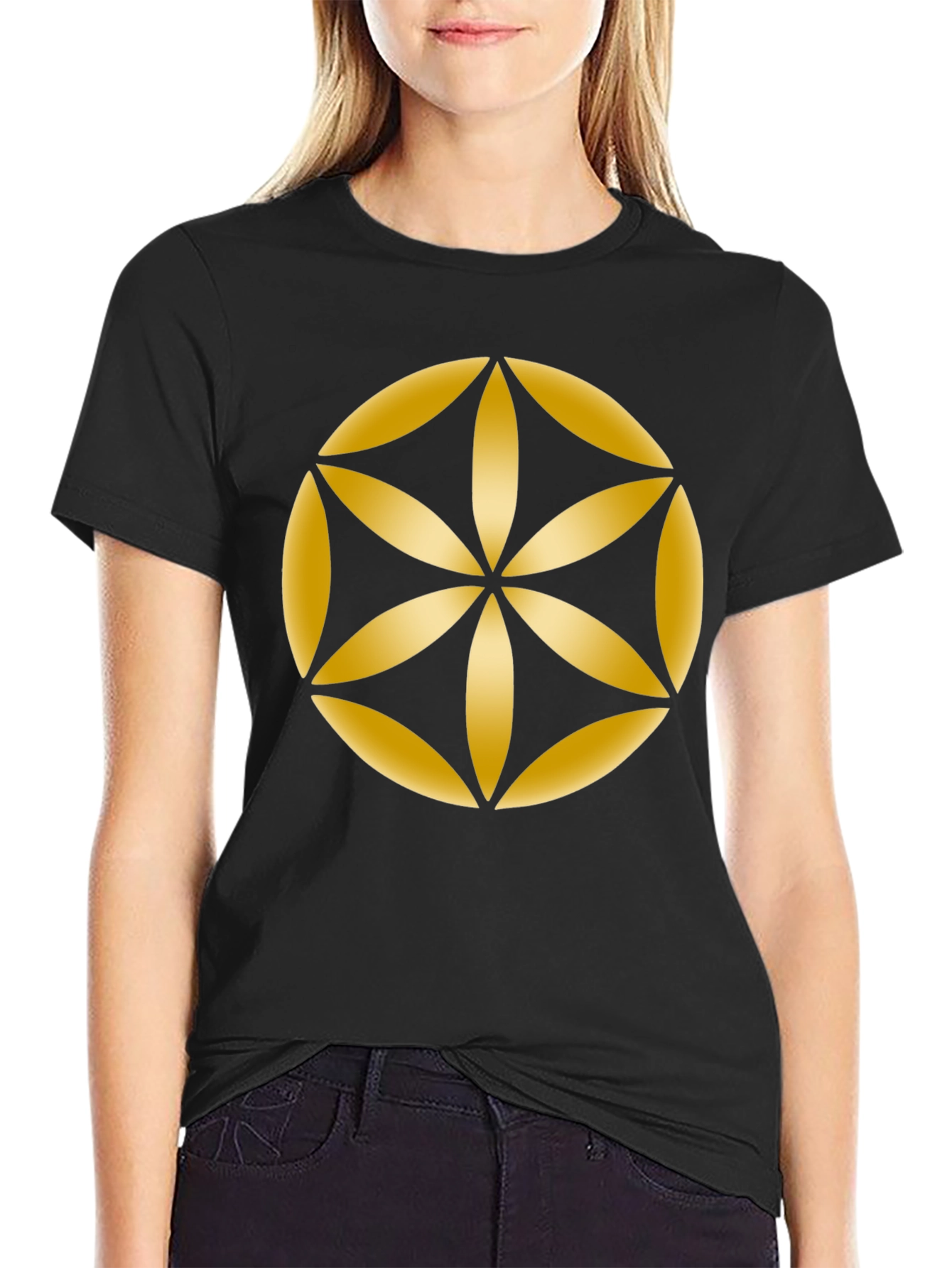 Geometric Flower of Life Graphic Tee