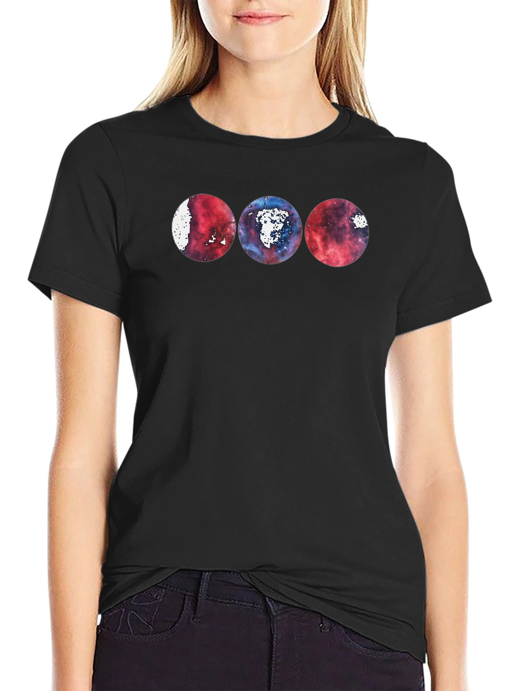 Cosmic Circles Black T-Shirt - Unique Graphic Tee