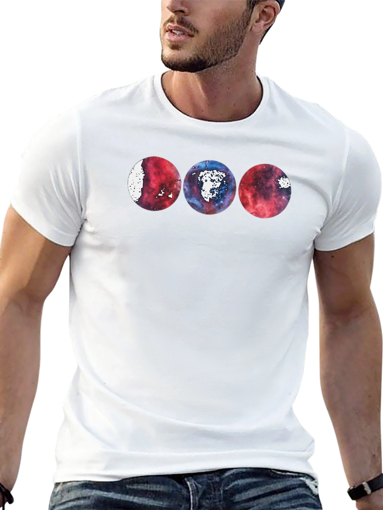 Cosmic Circles Black T-Shirt - Unique Graphic Tee