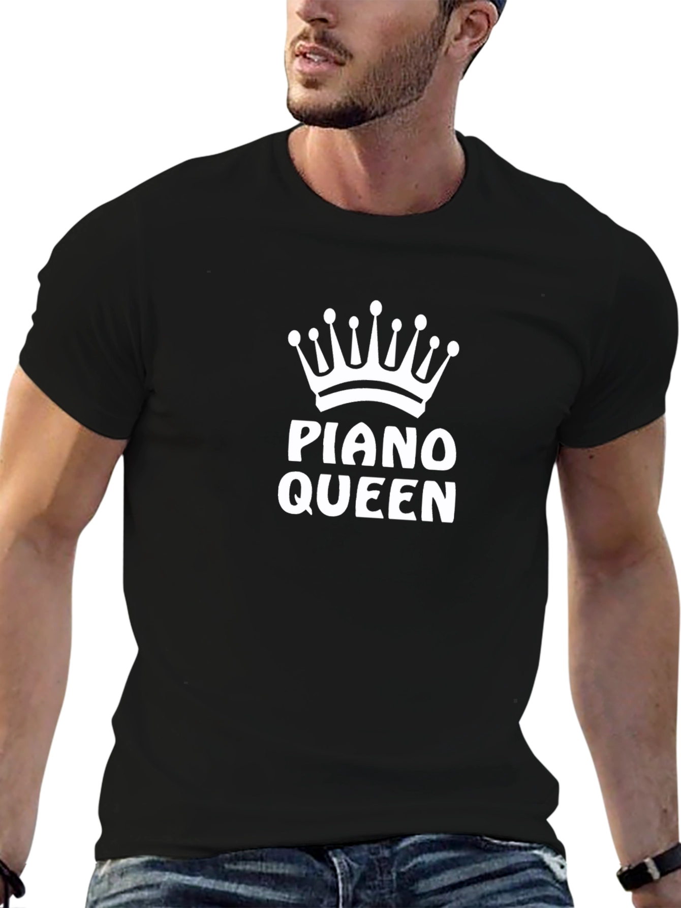 Piano Queen T-Shirt - Black Crown Design