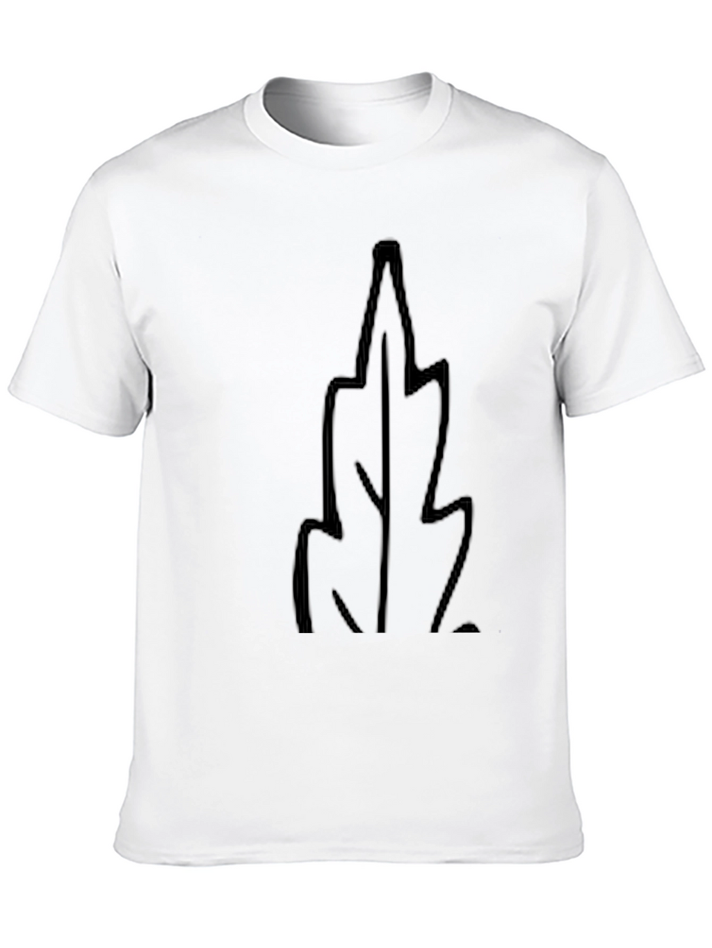 Mens Black T-Shirt with Leaf Design