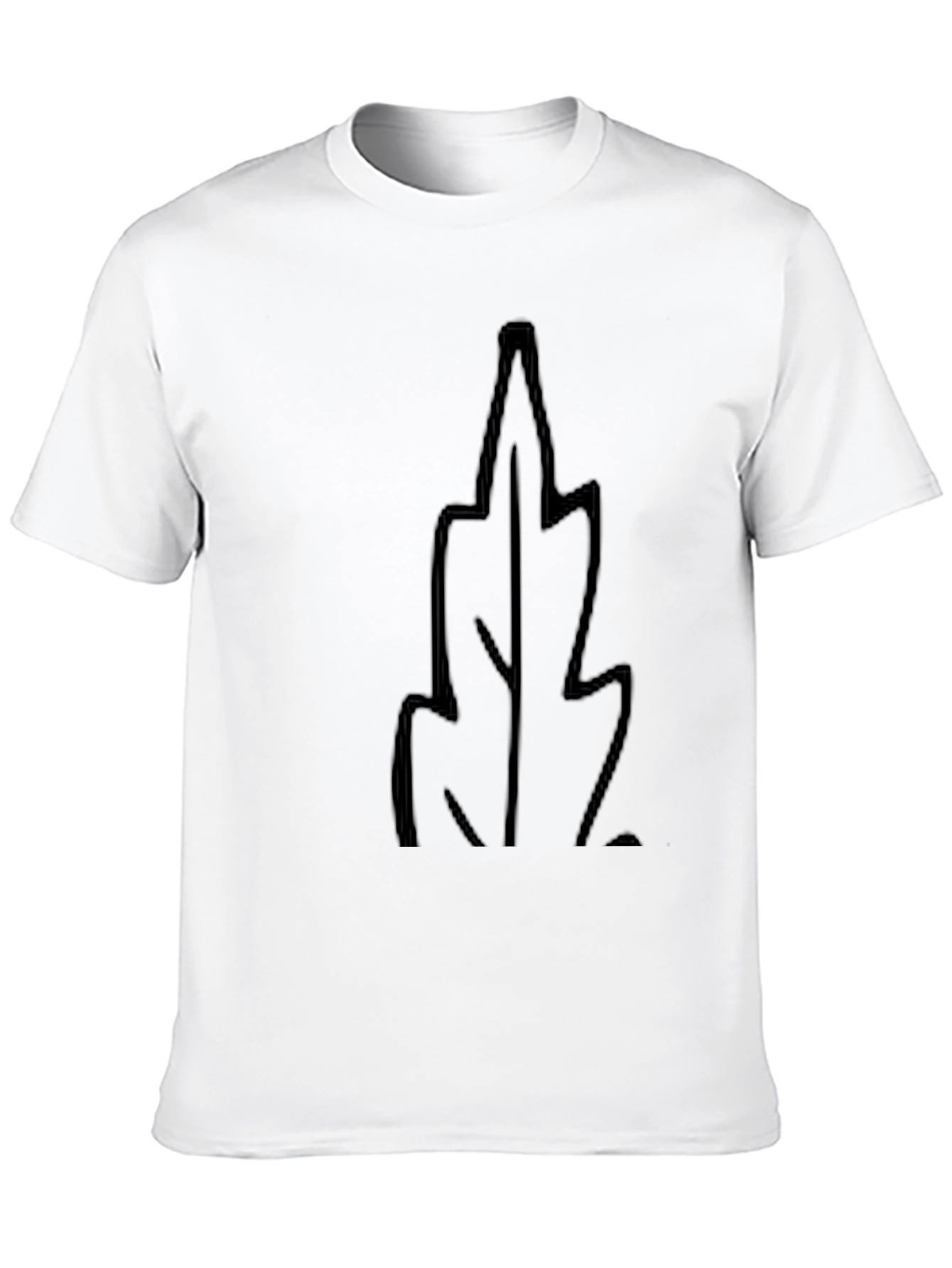 Mens Black T-Shirt with Leaf Design