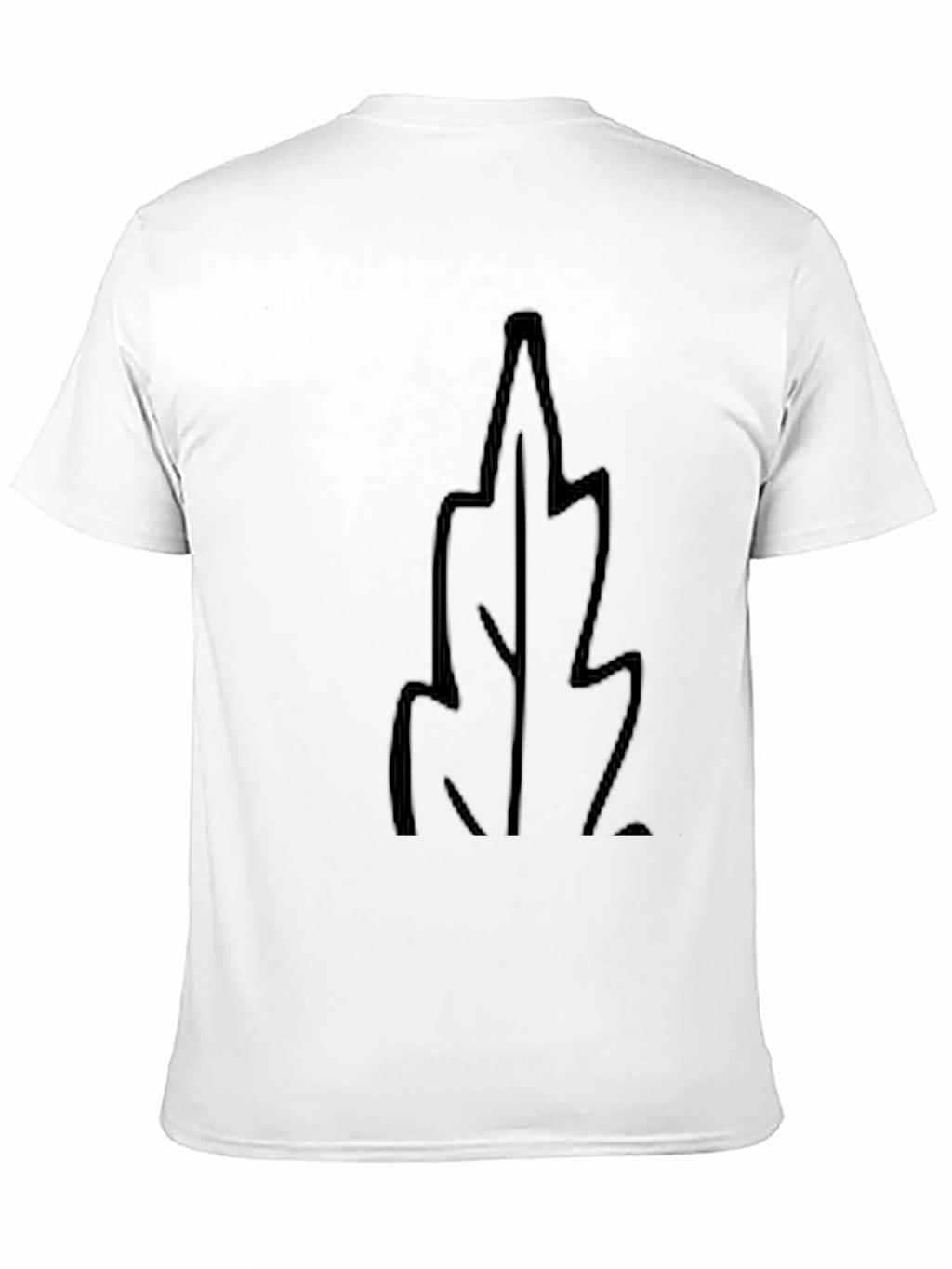 Mens Black T-Shirt with Leaf Design