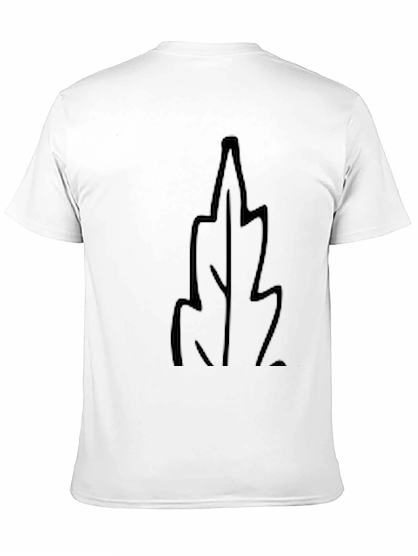 Mens Black T-Shirt with Leaf Design