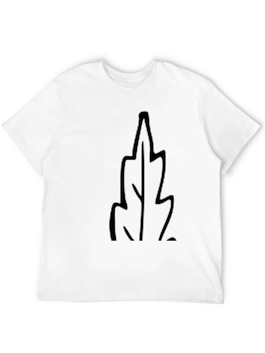 Mens Black T-Shirt with Leaf Design