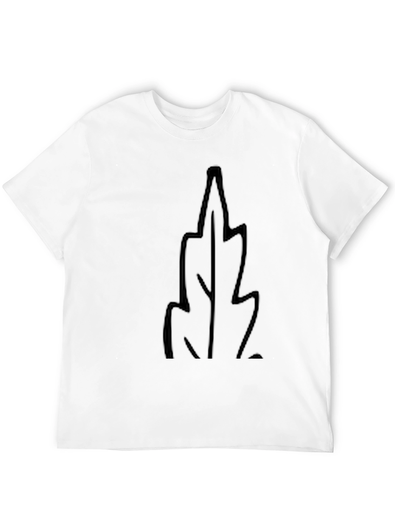 Mens Black T-Shirt with Leaf Design