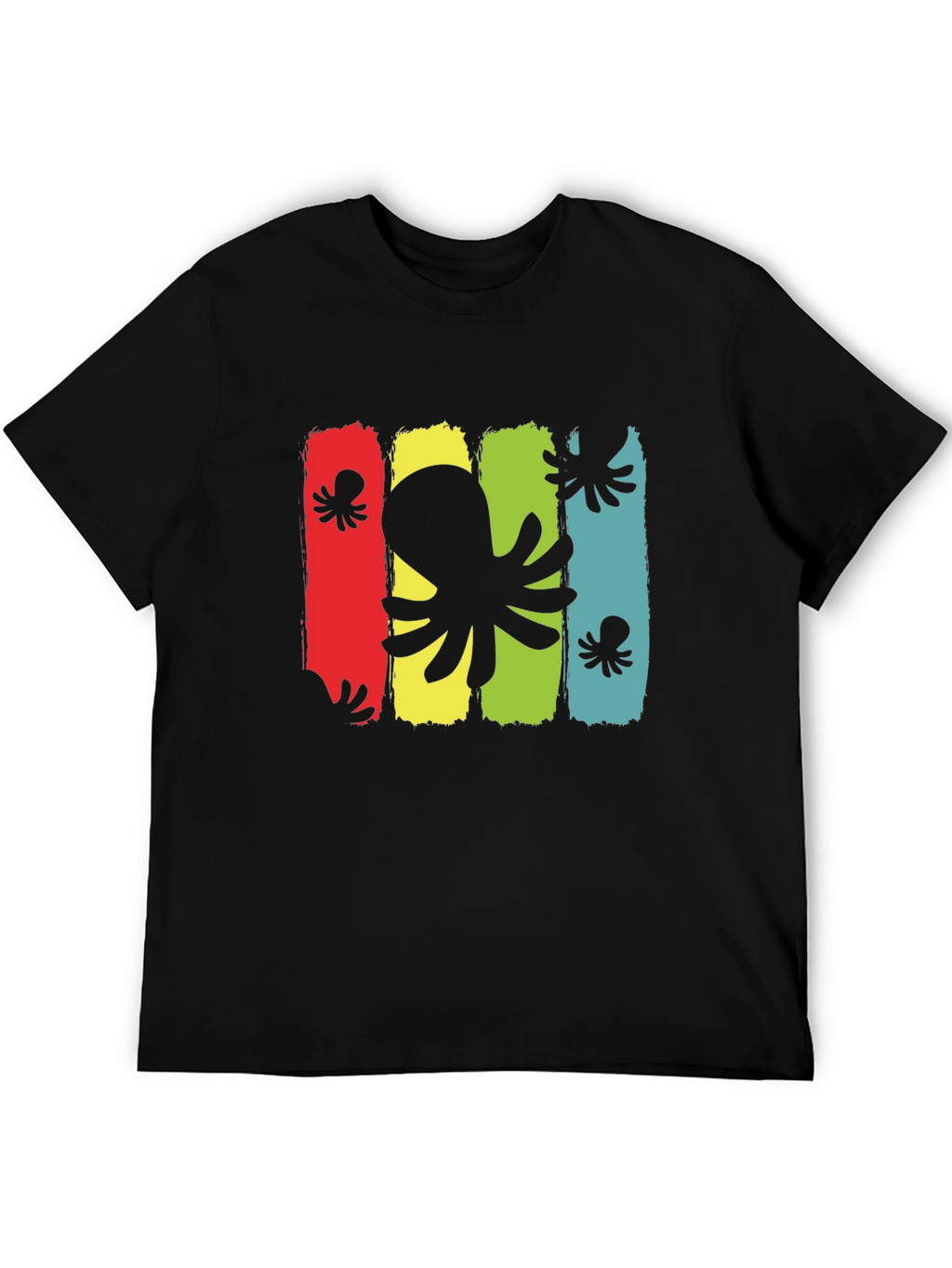 Octopus Graphic Mens Black T-Shirt