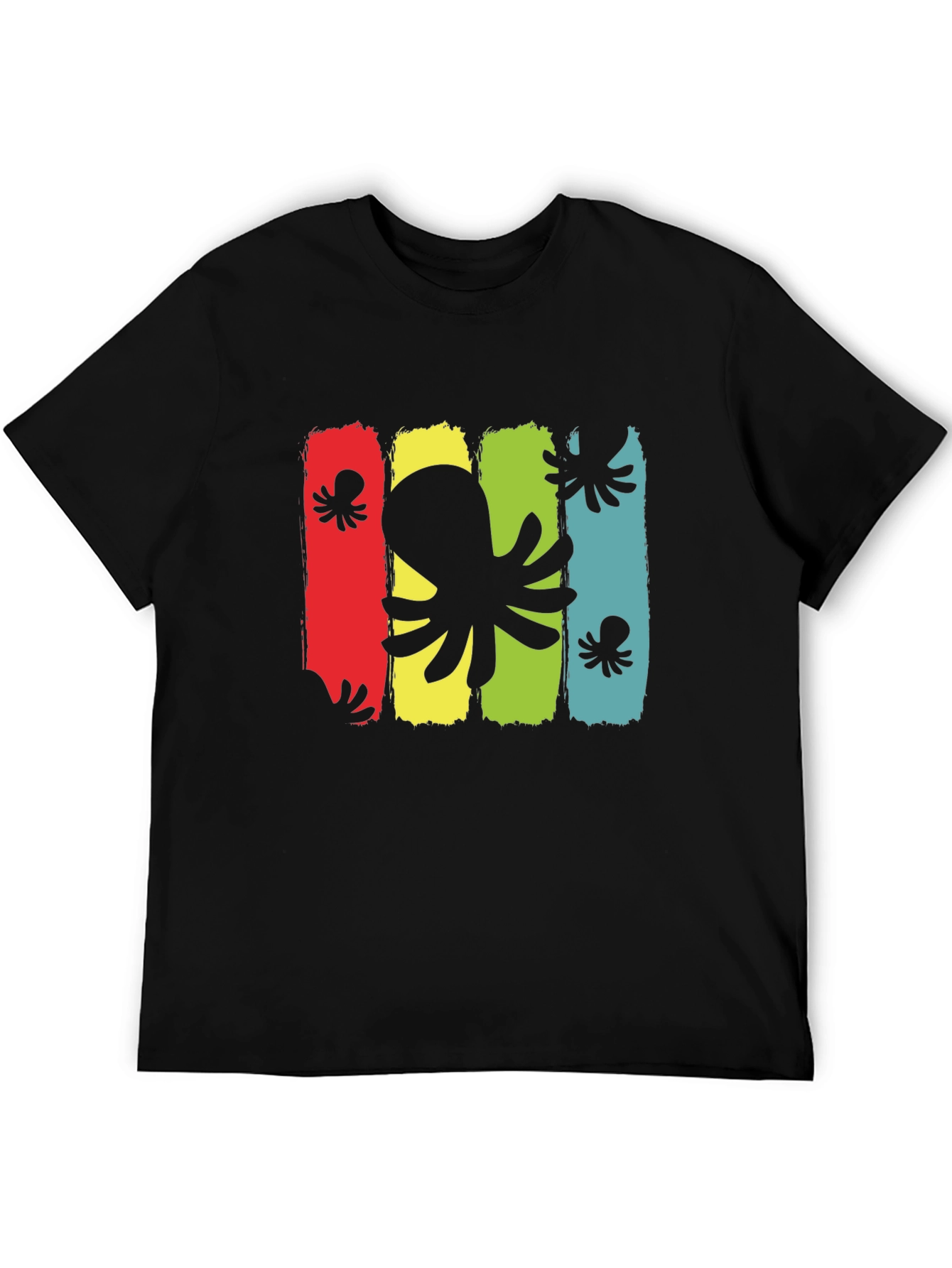 Octopus Graphic Mens Black T-Shirt