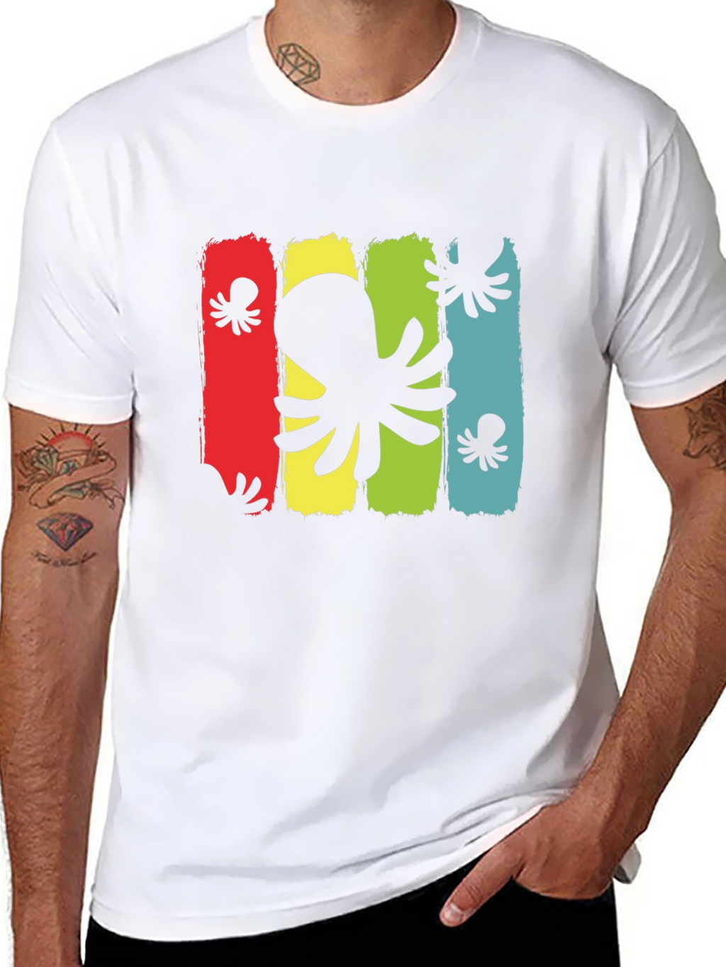 Octopus Graphic Mens Black T-Shirt
