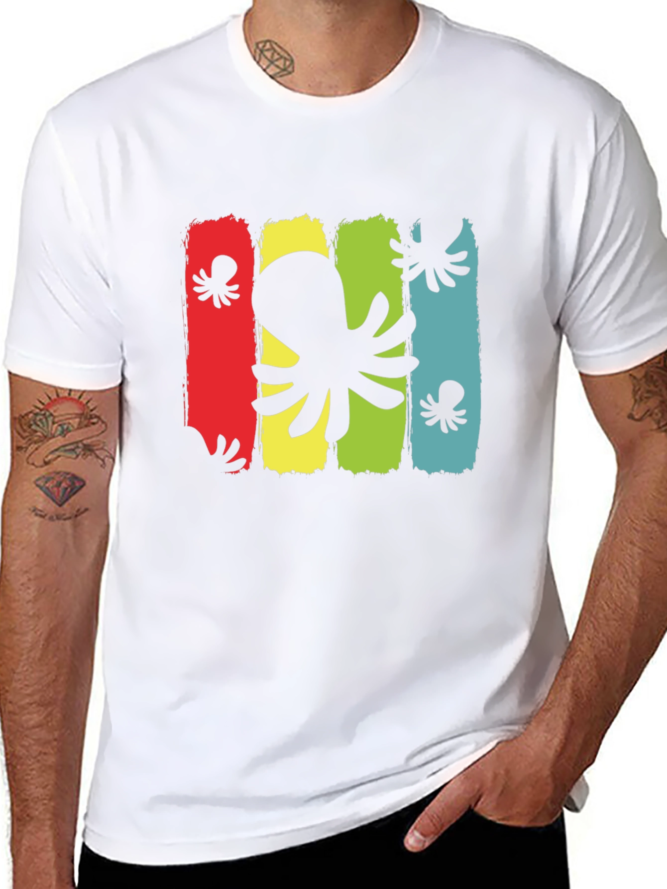 Octopus Graphic Mens Black T-Shirt