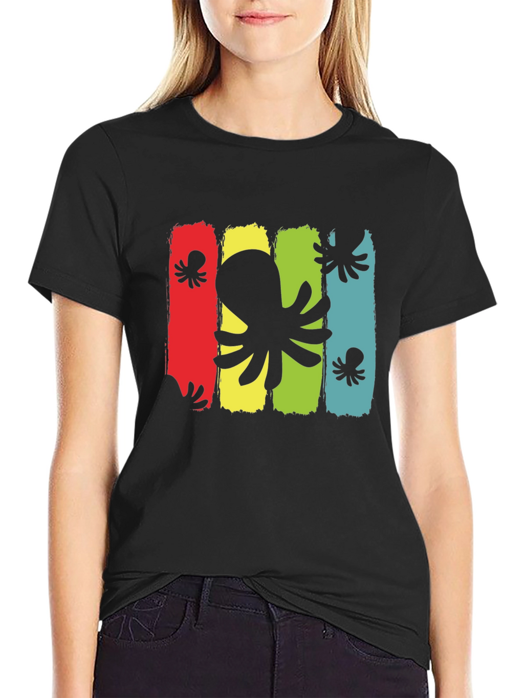 Octopus Graphic Mens Black T-Shirt
