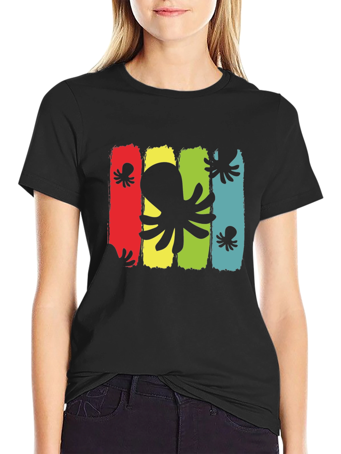 Octopus Graphic Mens Black T-Shirt