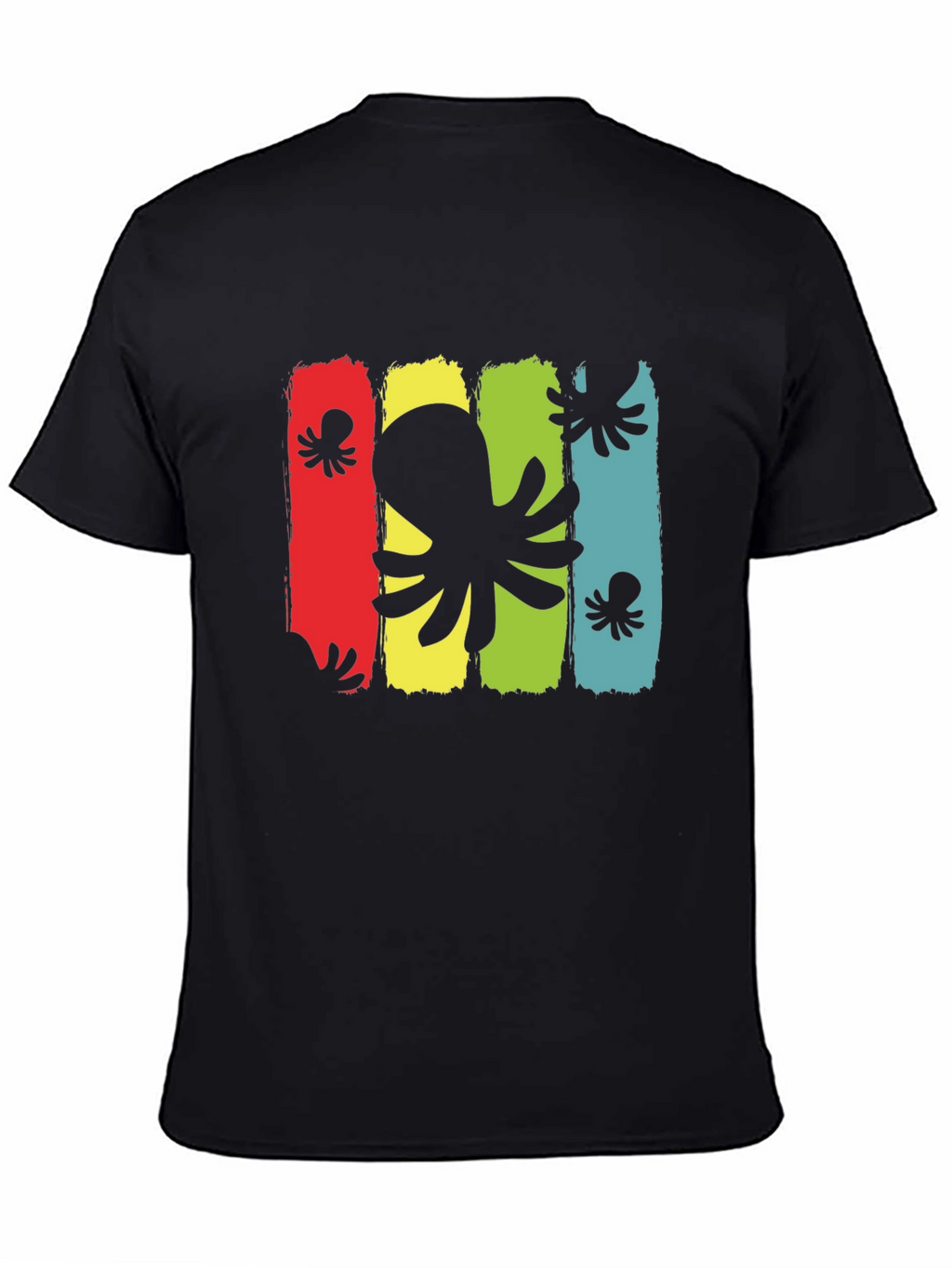 Octopus Graphic Mens Black T-Shirt