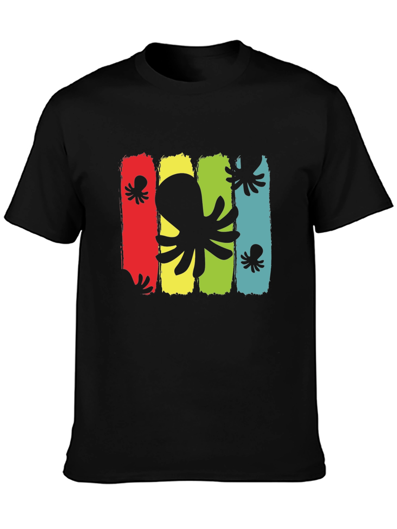 Octopus Graphic Mens Black T-Shirt