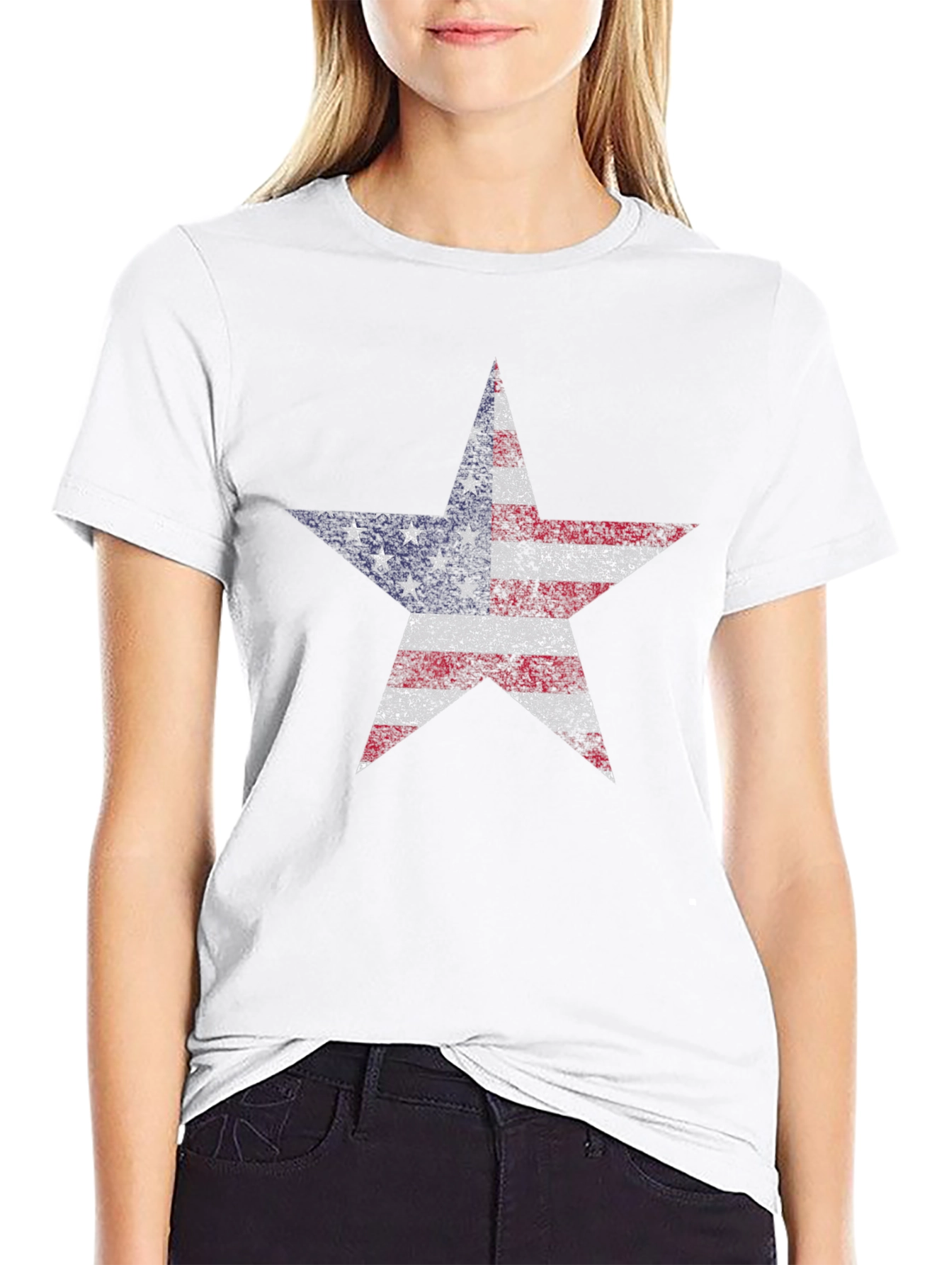 American Flag Star Graphic T-Shirt